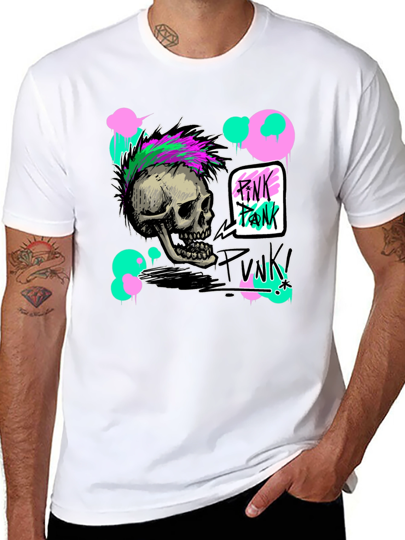 Black Skull Punk Graphic Tee - Edgy Fashion view 8