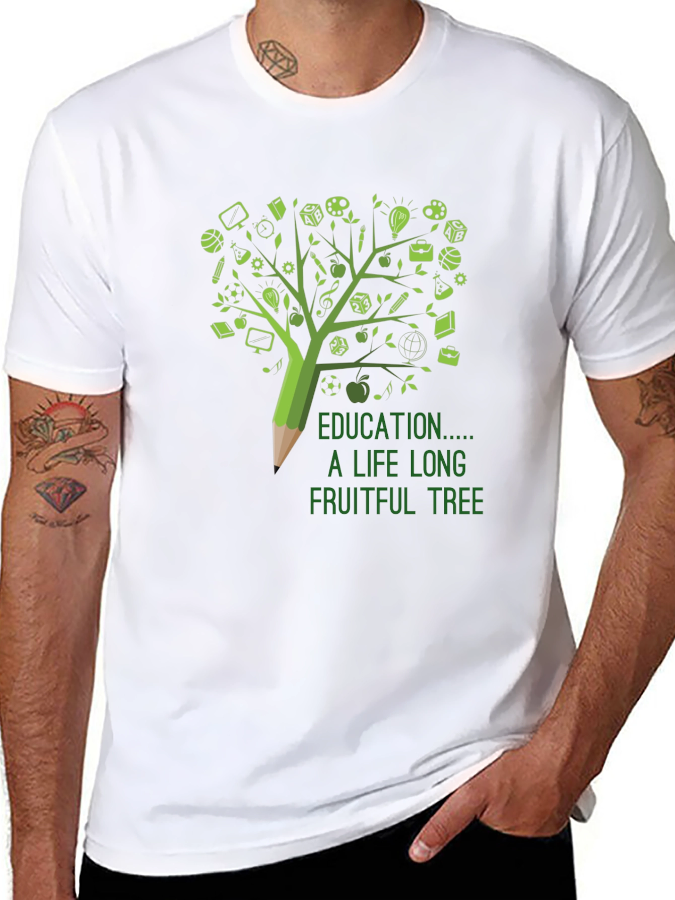 Black Education is a Lifelong Fruitful Tree T-Shirt view 8