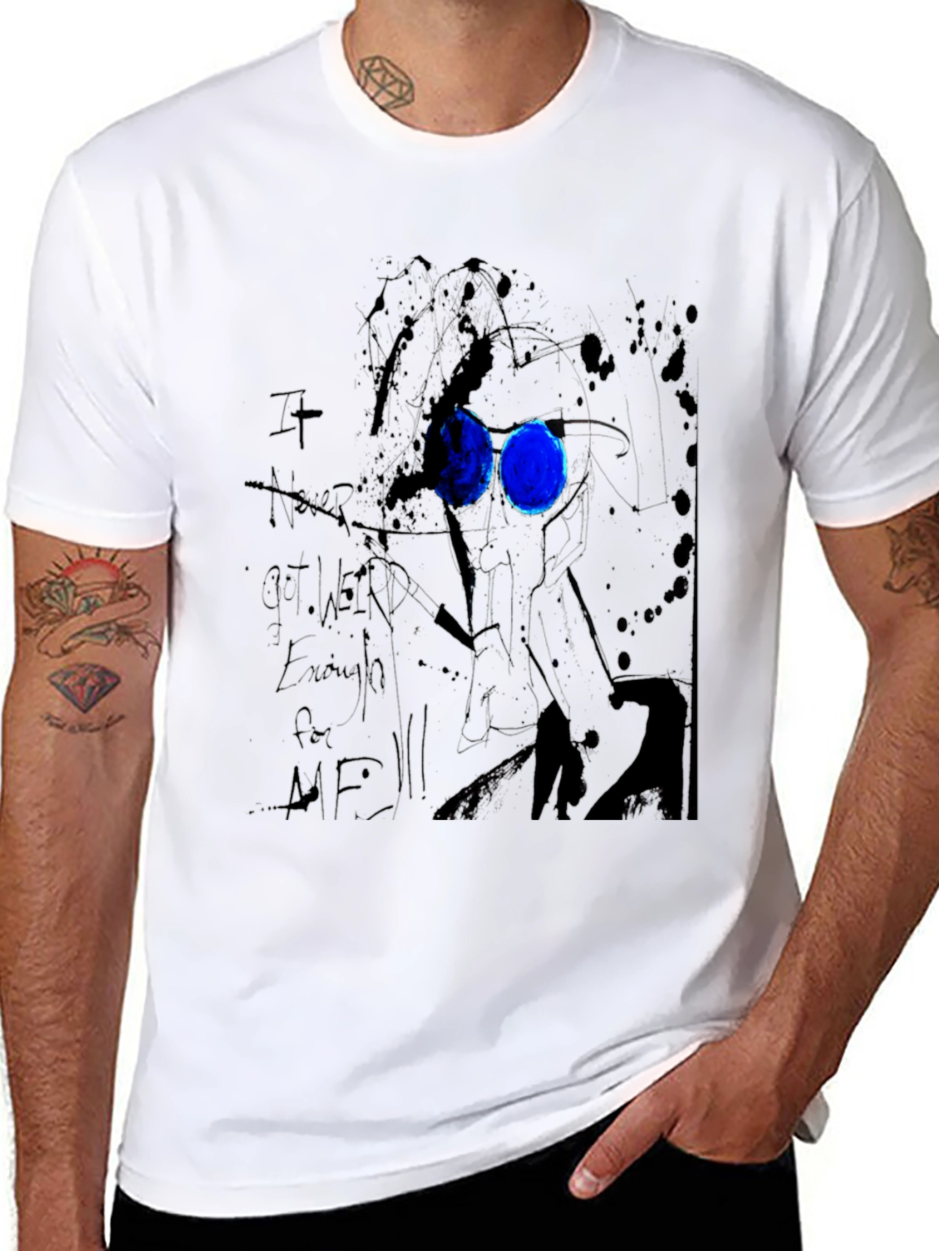 Black Abstract Art Black Graphic Tee view 8