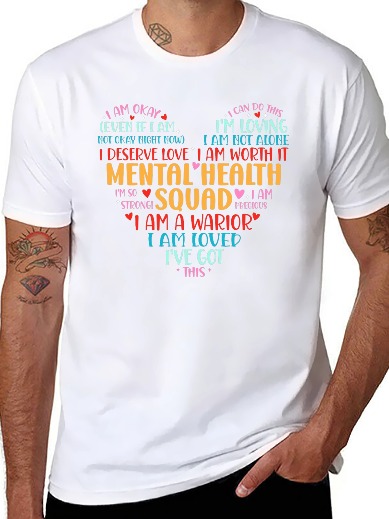Black Mental Health Squad Heart T-Shirt view 8