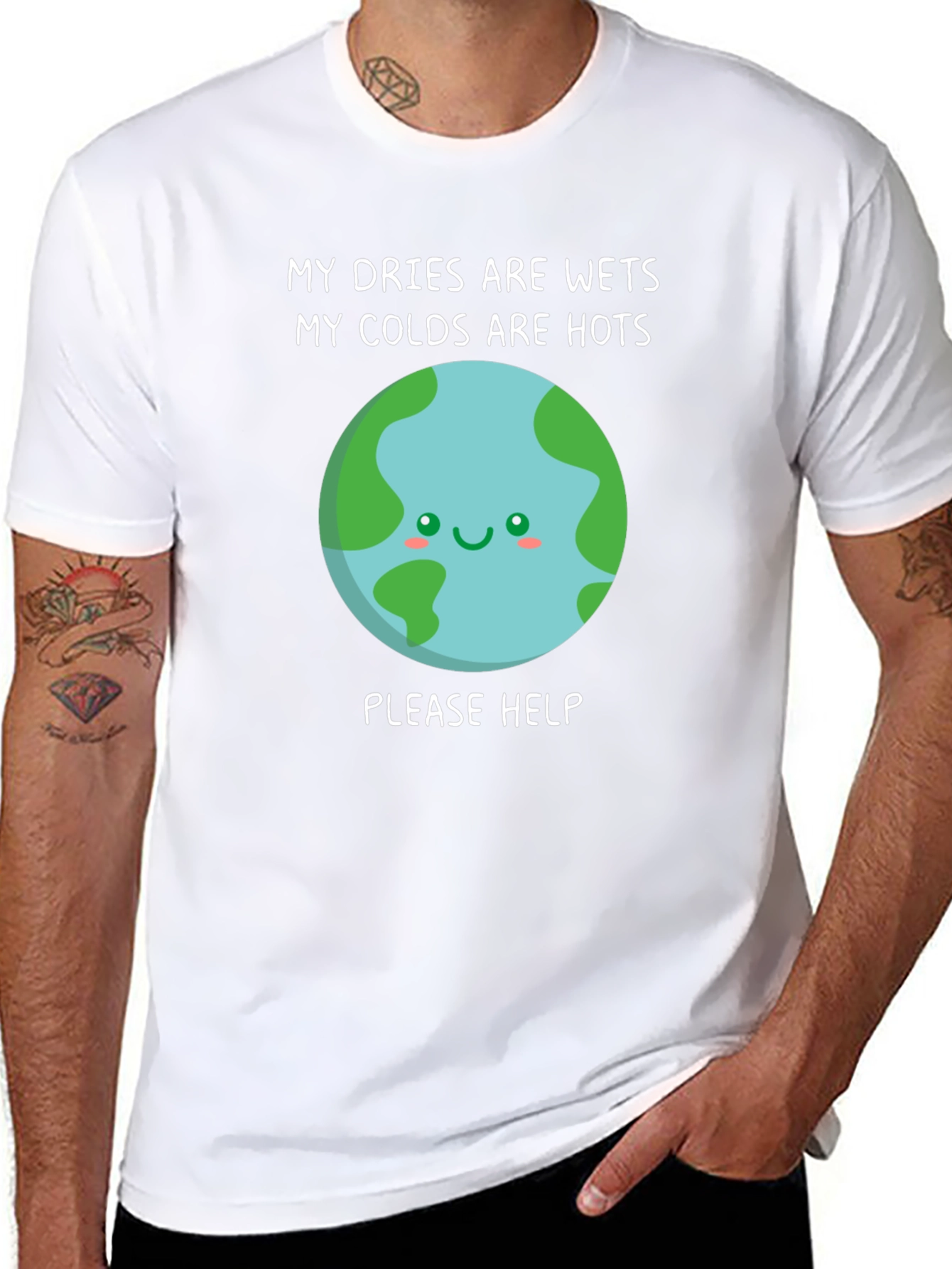 Black Earth Climate Change T-Shirt - 'Please Help' view 8