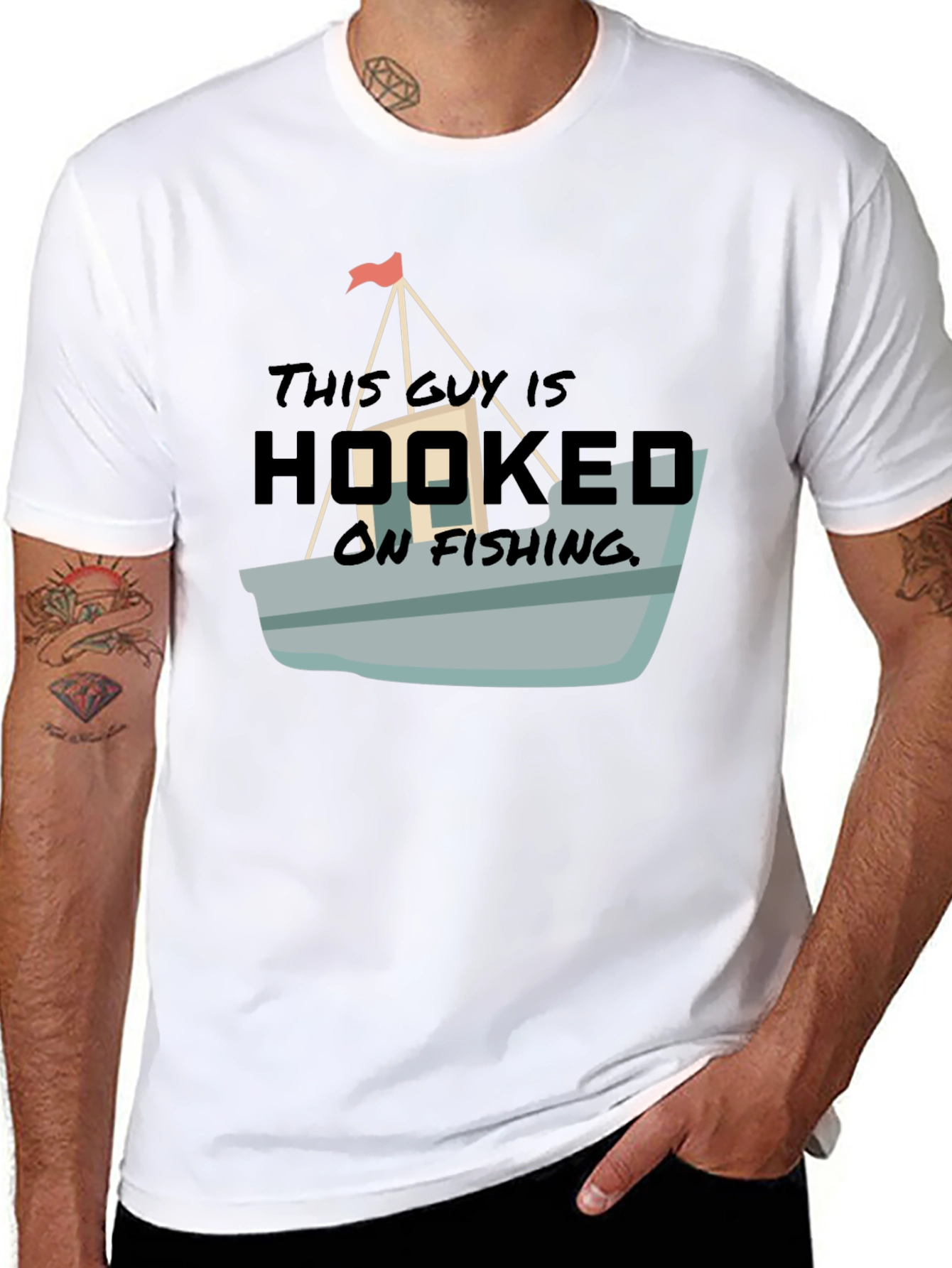 Hooked On Fishing Graphic T-Shirt - 8