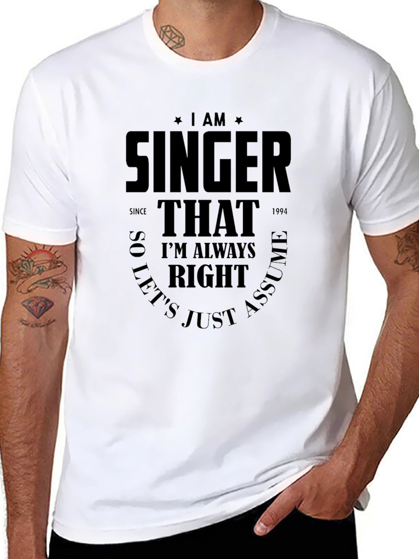 Black Singer Always Right Graphic Tee - Black T-Shirt view 8