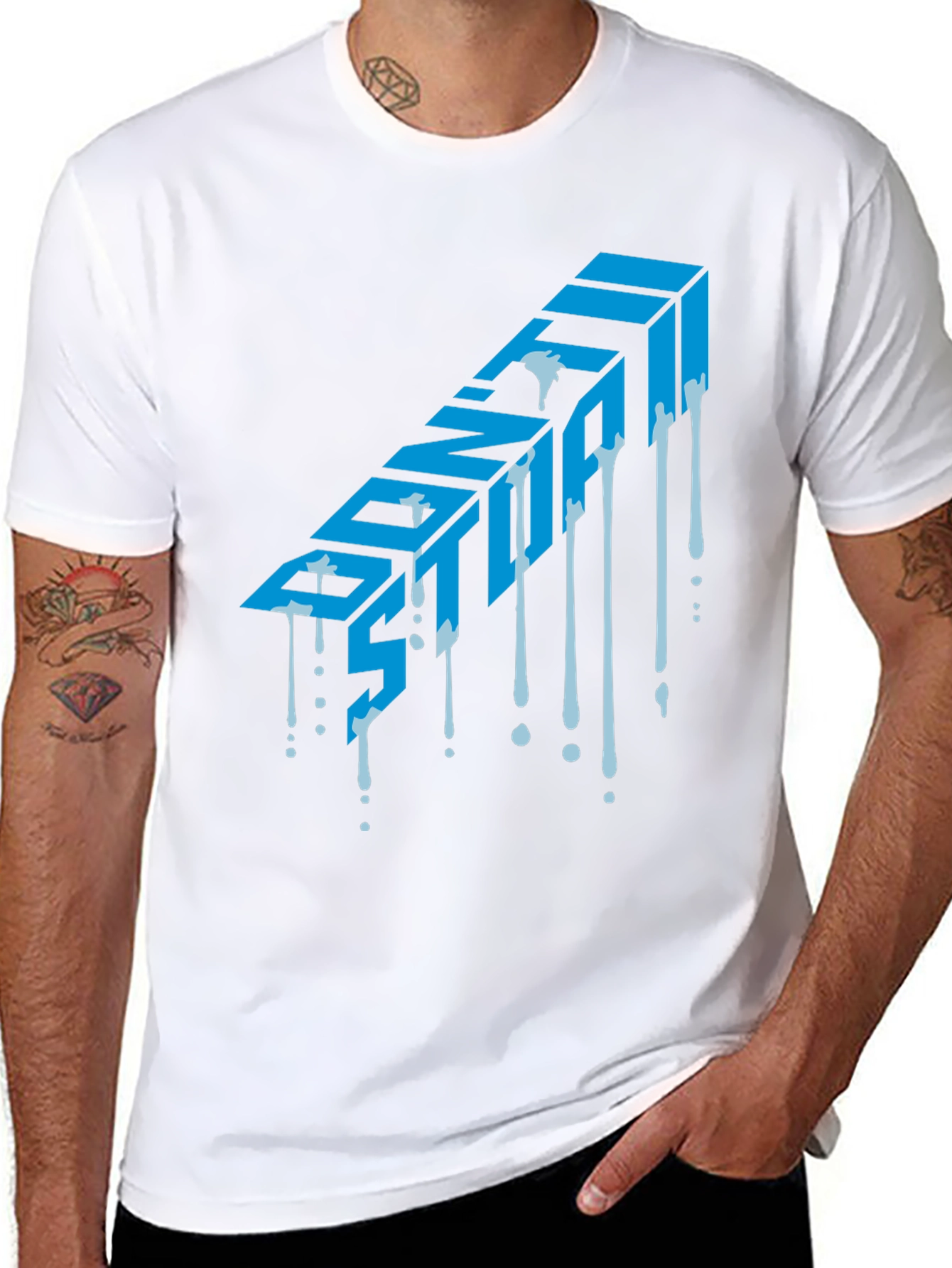 Black Don't Stop Graphic T-Shirt - Men's Black Tee view 8