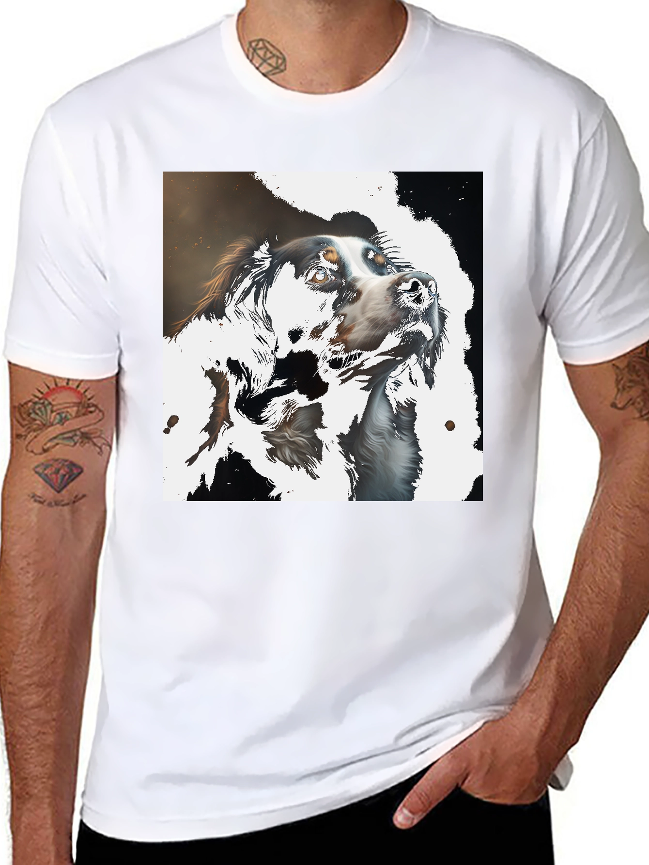 Black Dog Art T-Shirt - Stylish Canine Graphic Tee view 8
