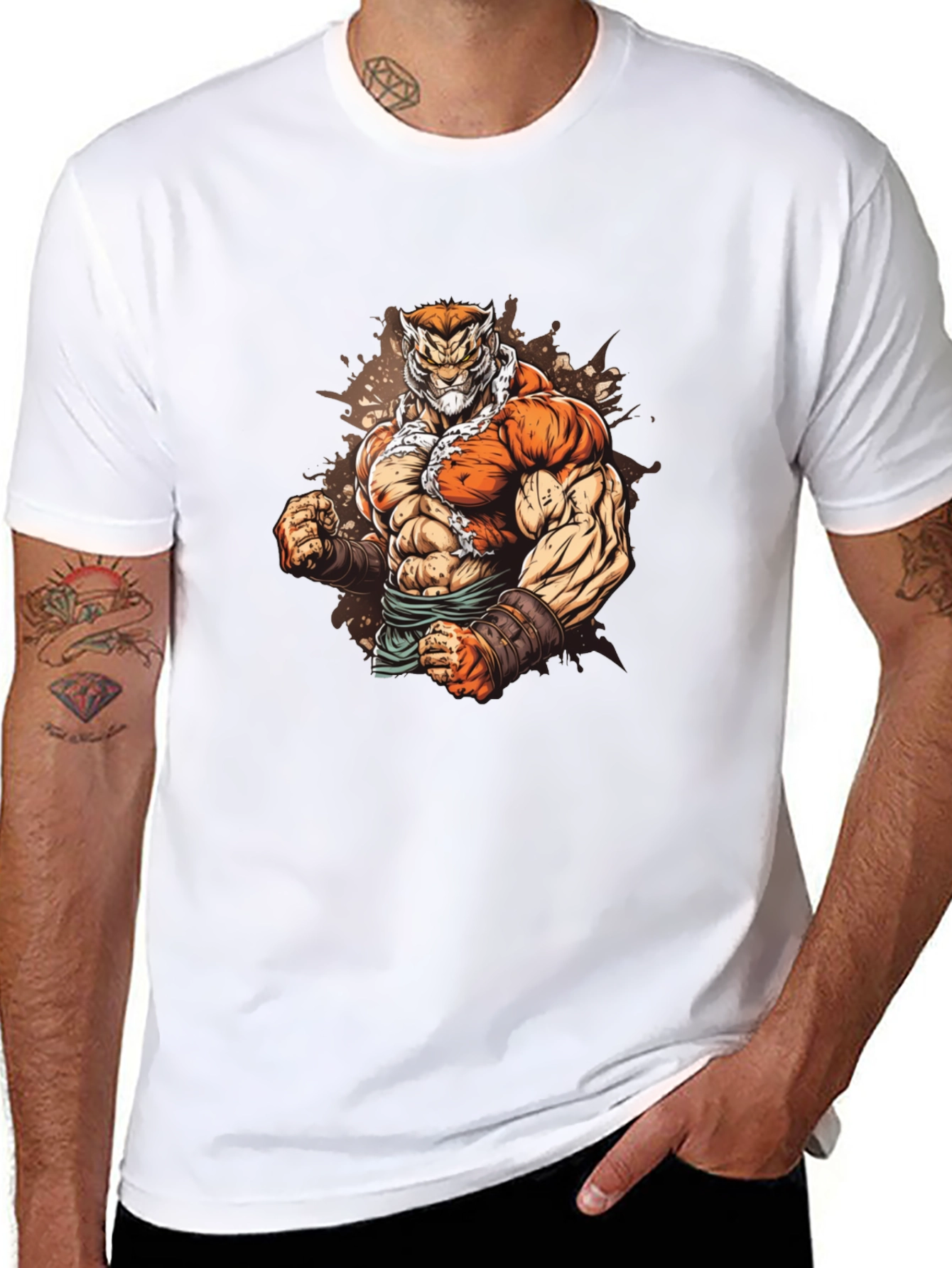 Black Tiger Warrior Graphic T-Shirt view 8