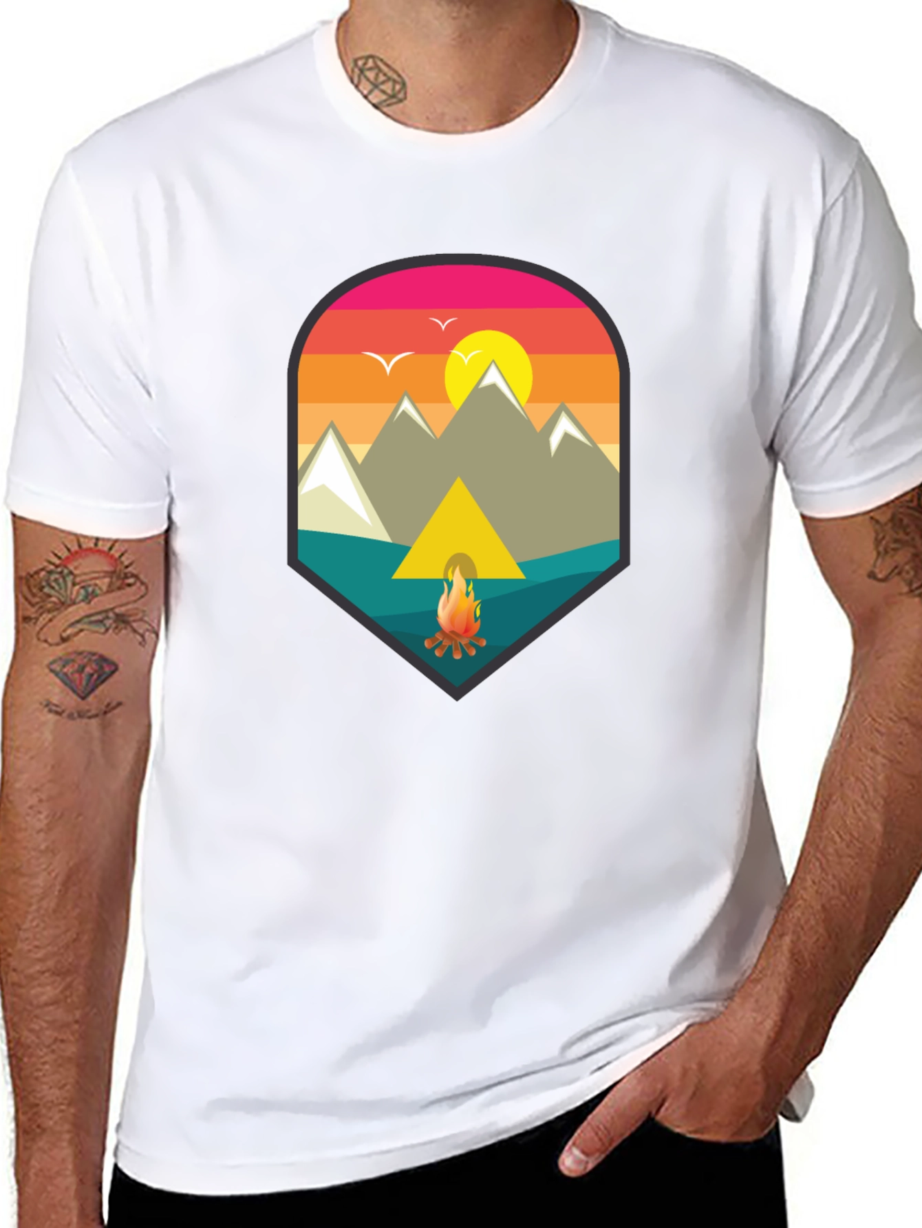 Black Camping Adventure Graphic Tee view 8