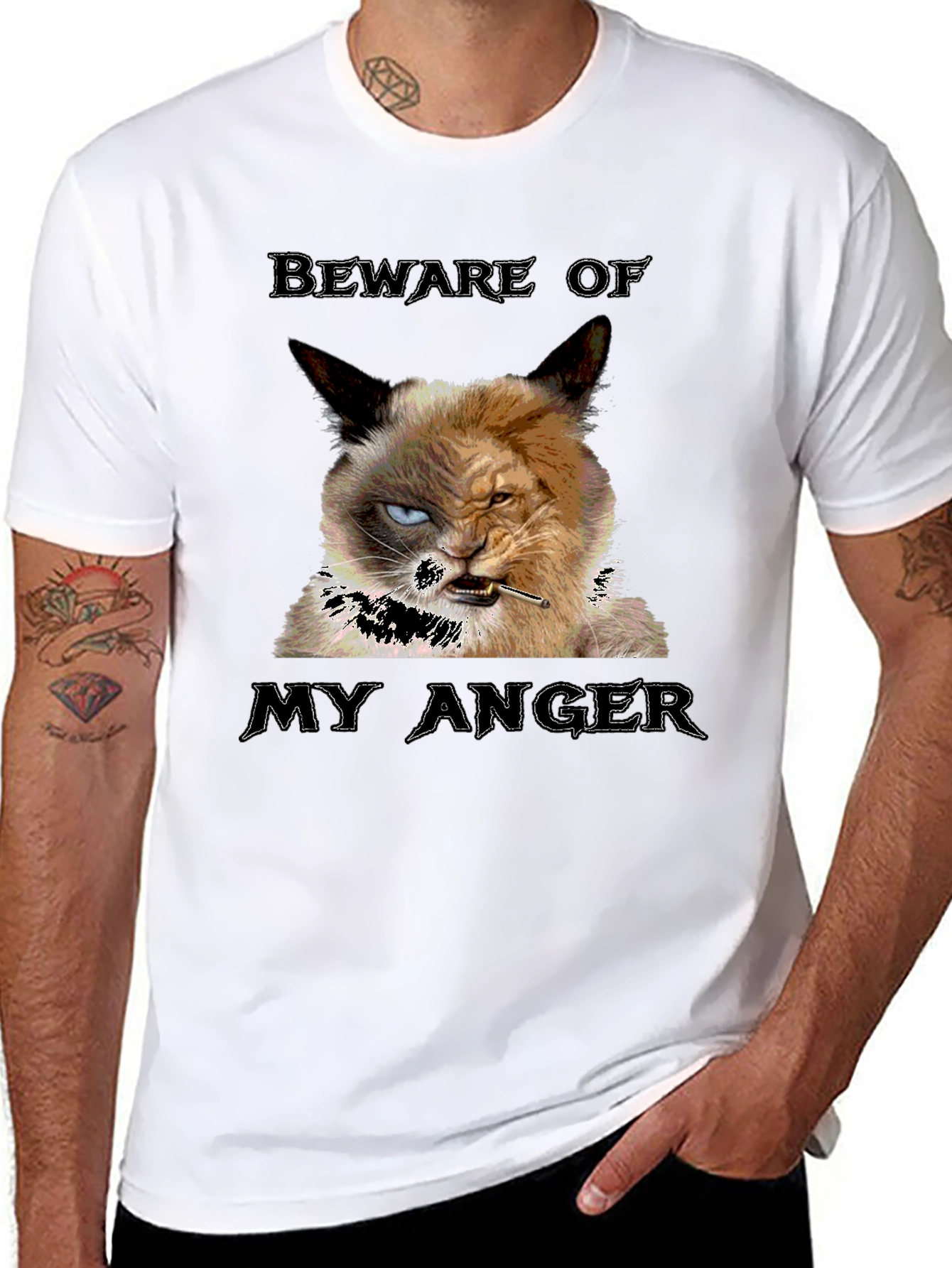 Black Grumpy Cat T-Shirt - Beware My Anger view 8