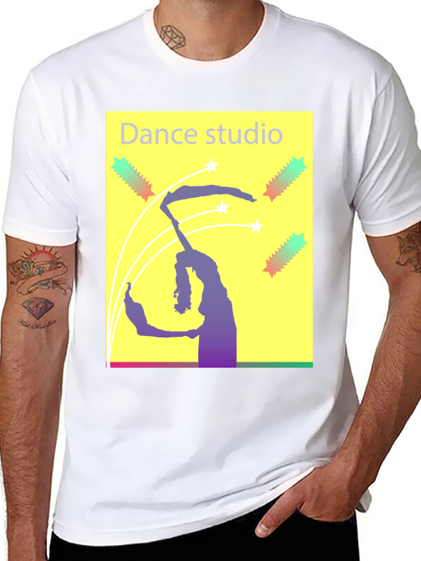 Black Dance Studio Graphic Tee - Black Cotton T-Shirt view 8