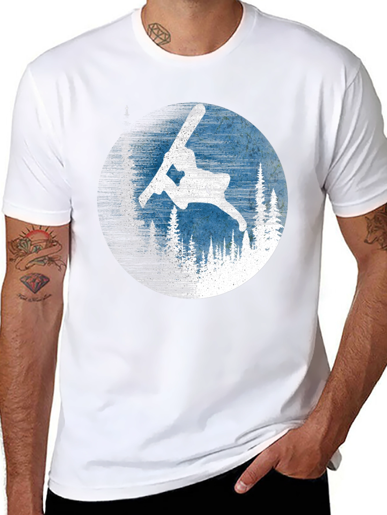 Black Snowboarder T-Shirt - Winter Sports Apparel view 8