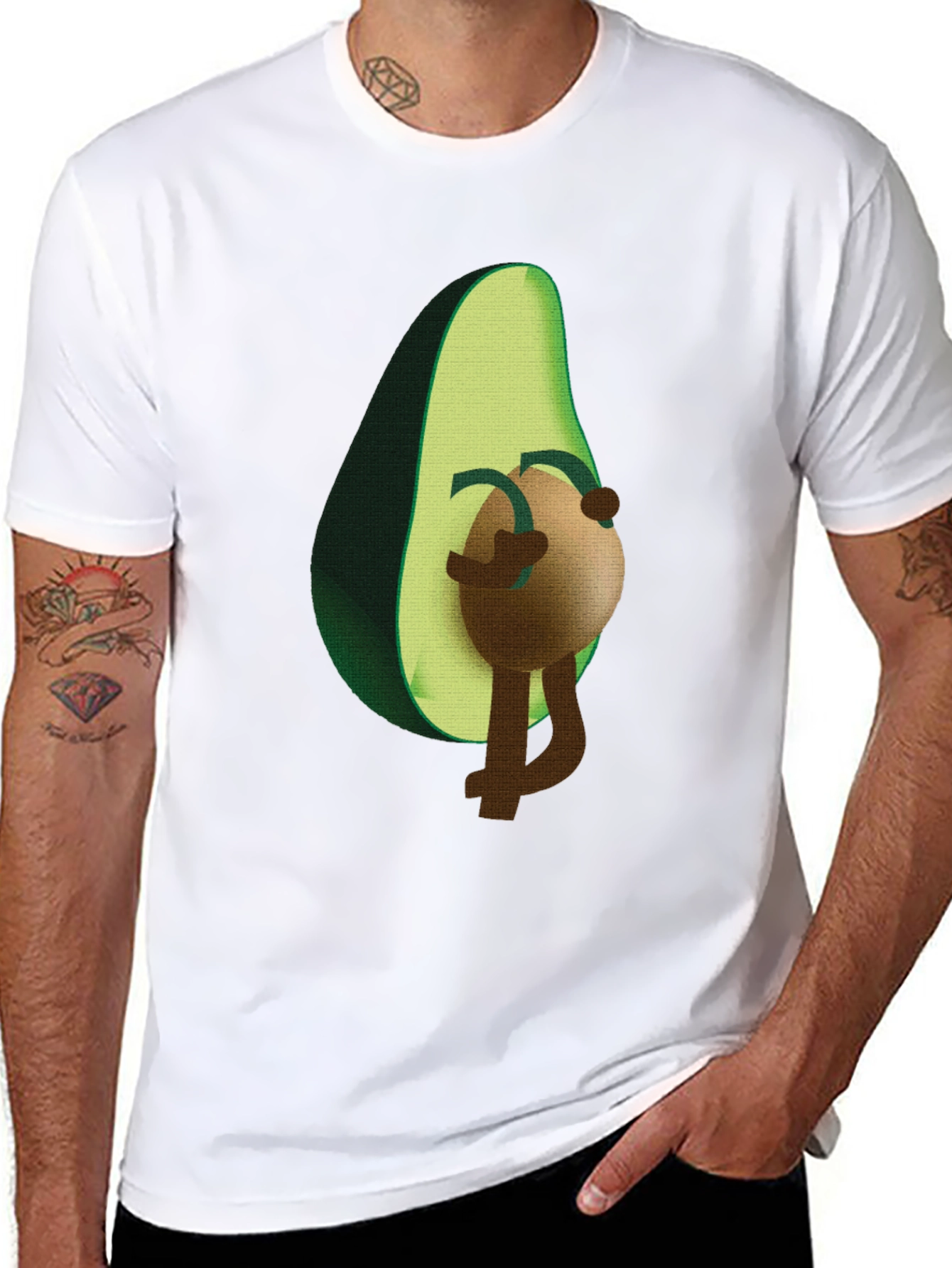 Black Funny Avocado T-Shirt - Fruit with Attitude view 8