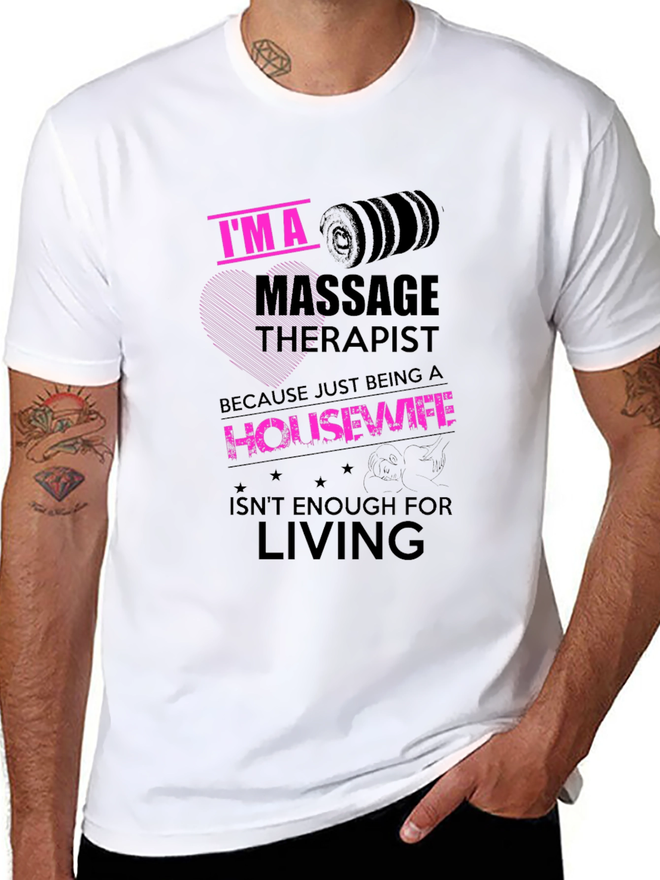 Black I'm A Massage Therapist Novelty T-Shirt view 8