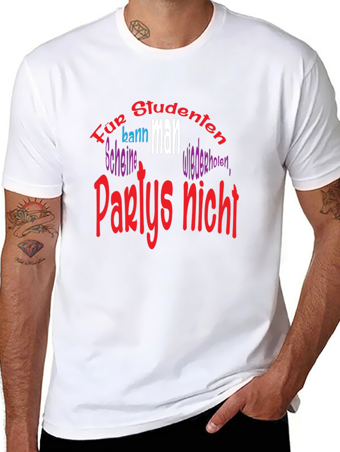 Black Student Party German T-Shirt view 8