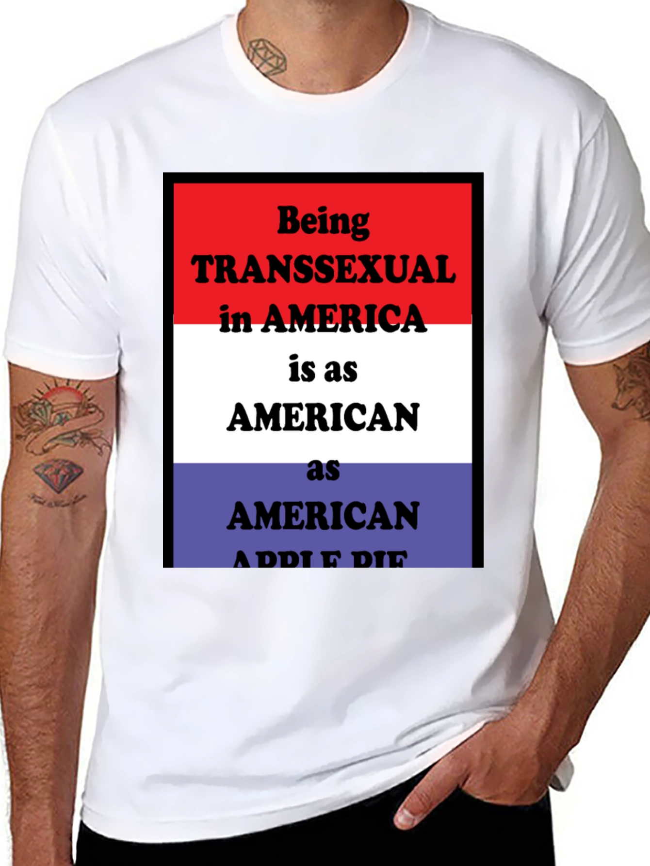 Black Transgender American Pride T-Shirt view 8