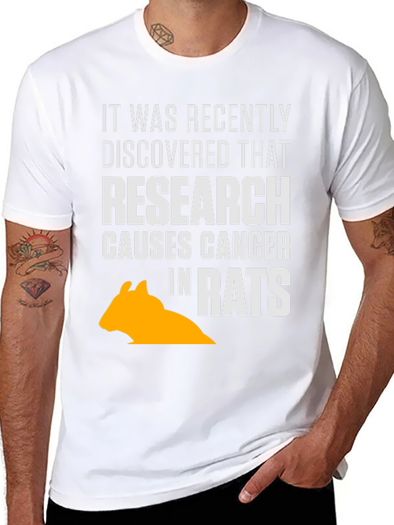 Black Research Causes Cancer in Rats T-Shirt view 8