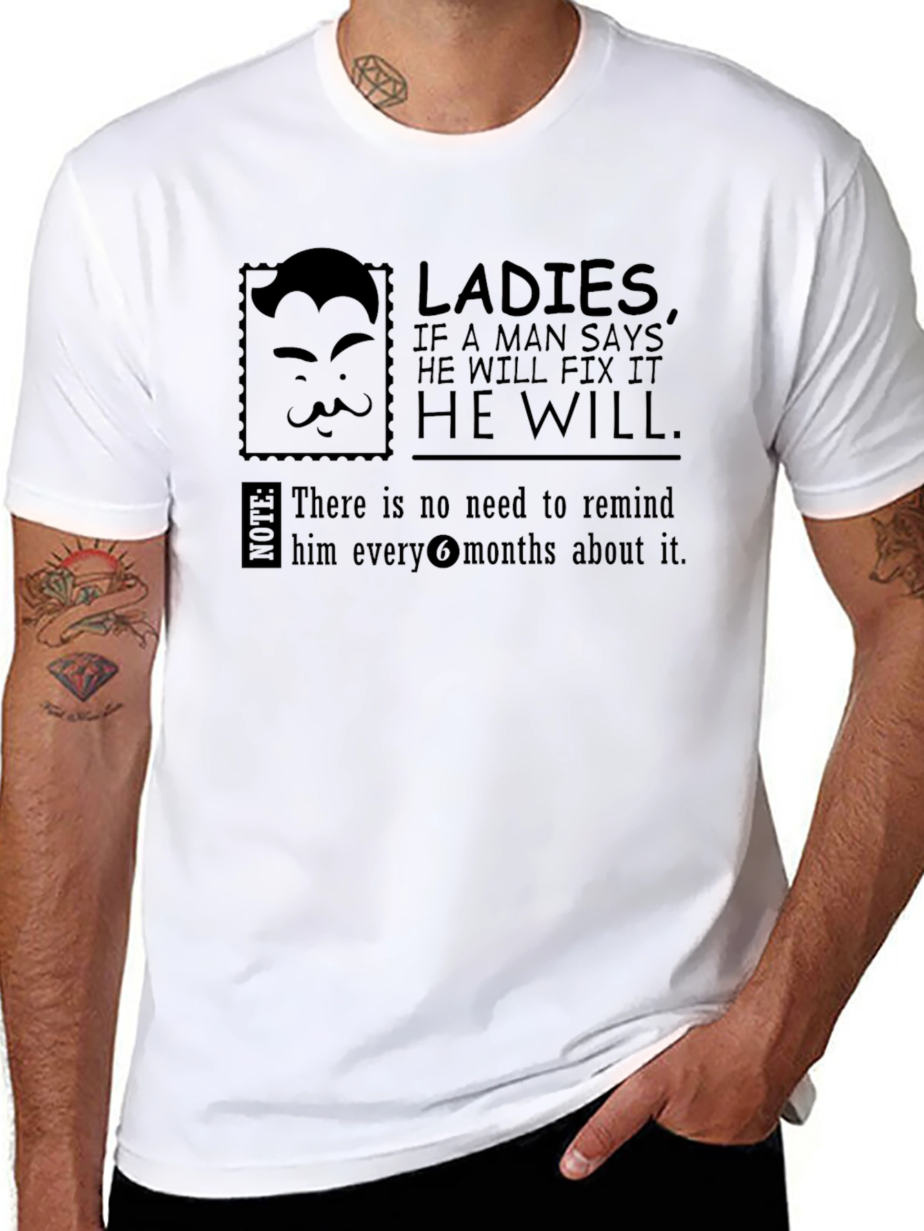 Black Ladies, If a Man Says He Will Fix It T-Shirt view 8