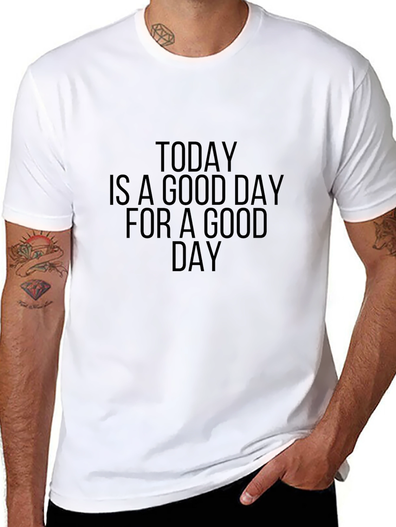 Black Good Day Graphic Tee - Soft Cotton Blend Shirt view 8