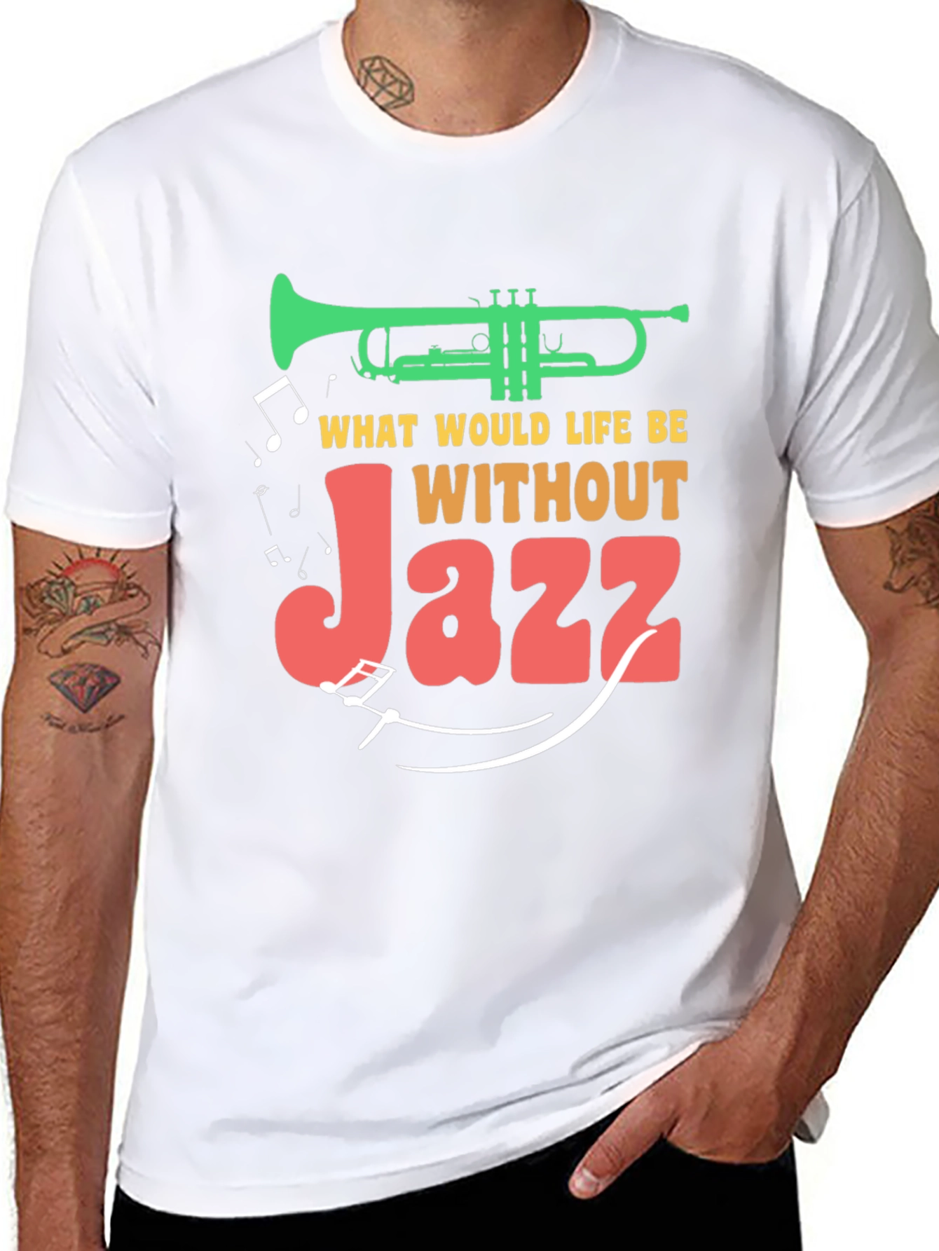 Black Jazz Music T-Shirt - What Would Life Be Without Jazz? view 8