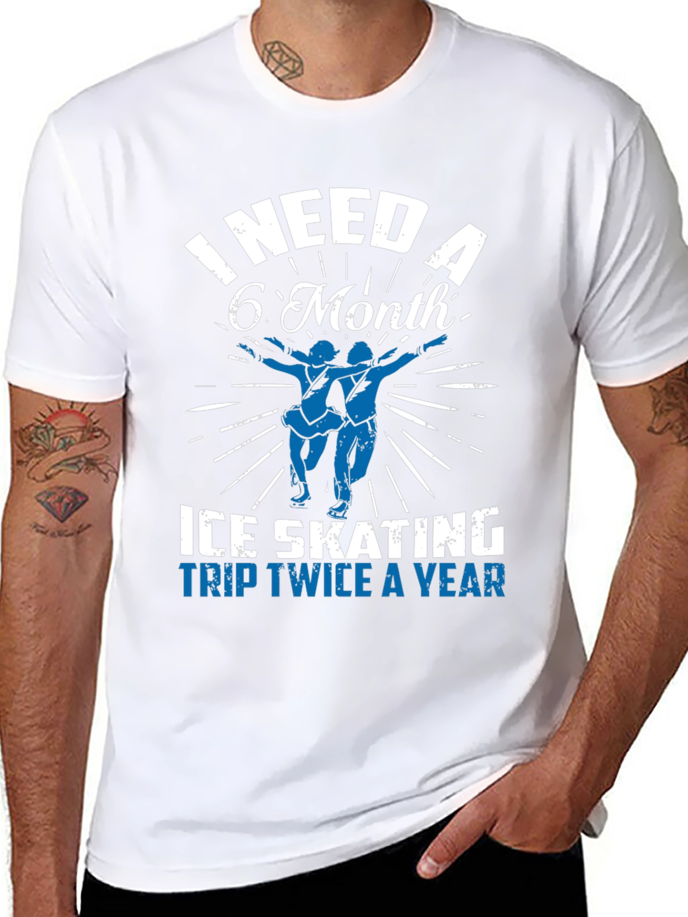 Black Ice Skating Trip T-Shirt - Need a 6 Month Break view 8