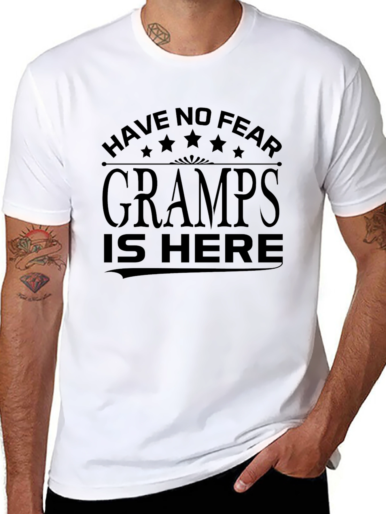Black Gramps Is Here Black T-Shirt view 8