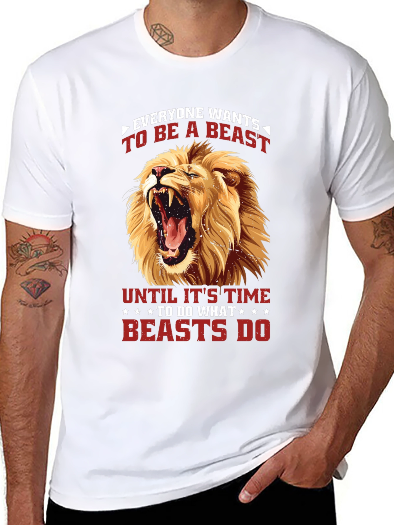 Black Lion Beast Graphic T-Shirt - Bold Statement Tee view 8