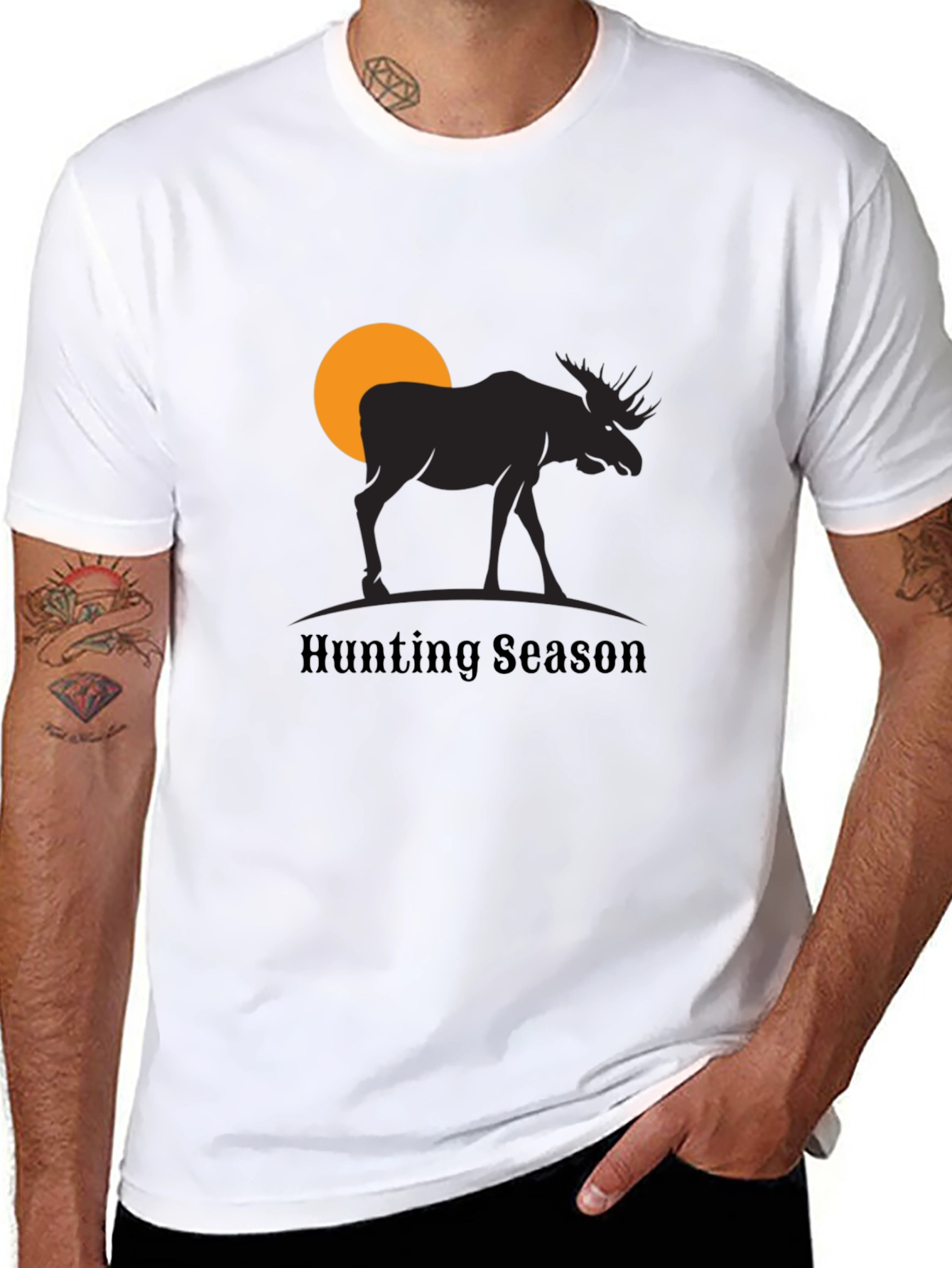 Black Hunting Season Moose Graphic T-Shirt view 8