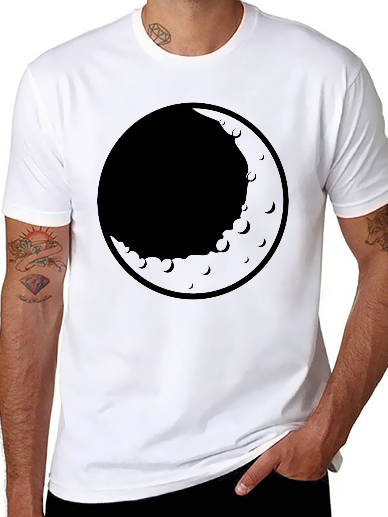 Black Men's Black Moon Graphic T-Shirt view 8
