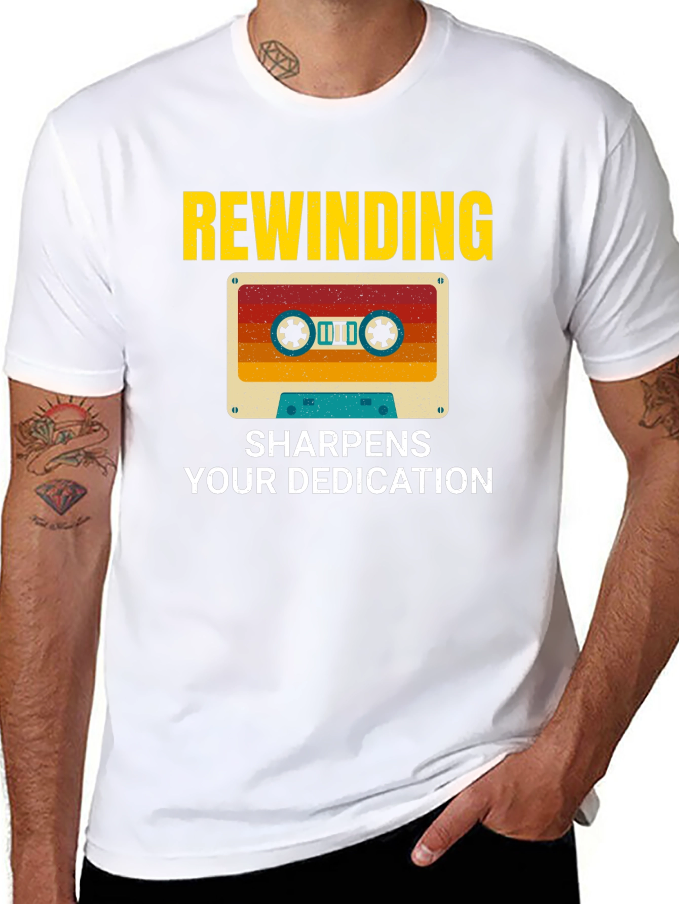Black Rewinding Dedication Black T-Shirt view 8