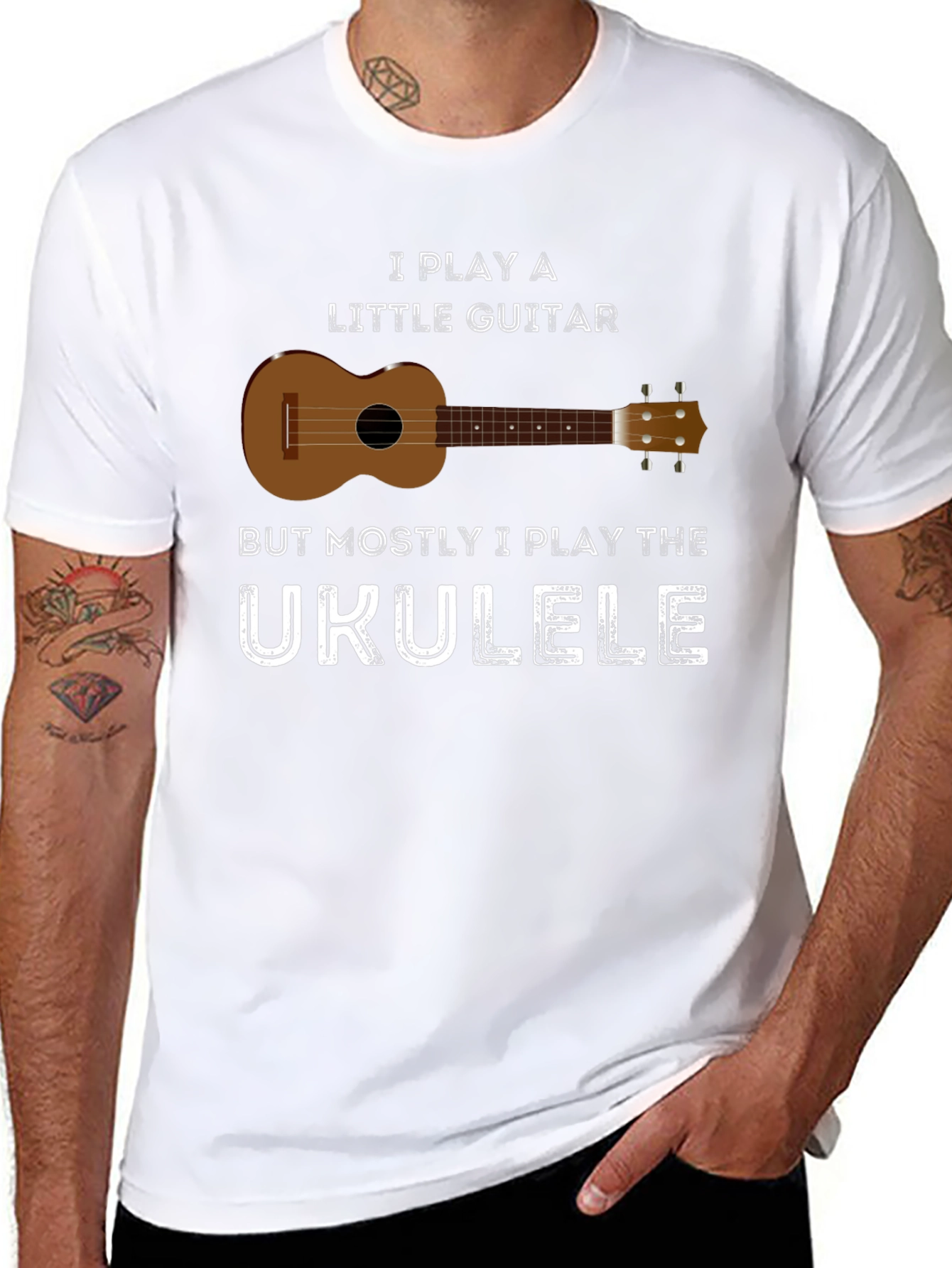 Black Ukulele T-Shirt - Funny Ukulele Player Tee view 8