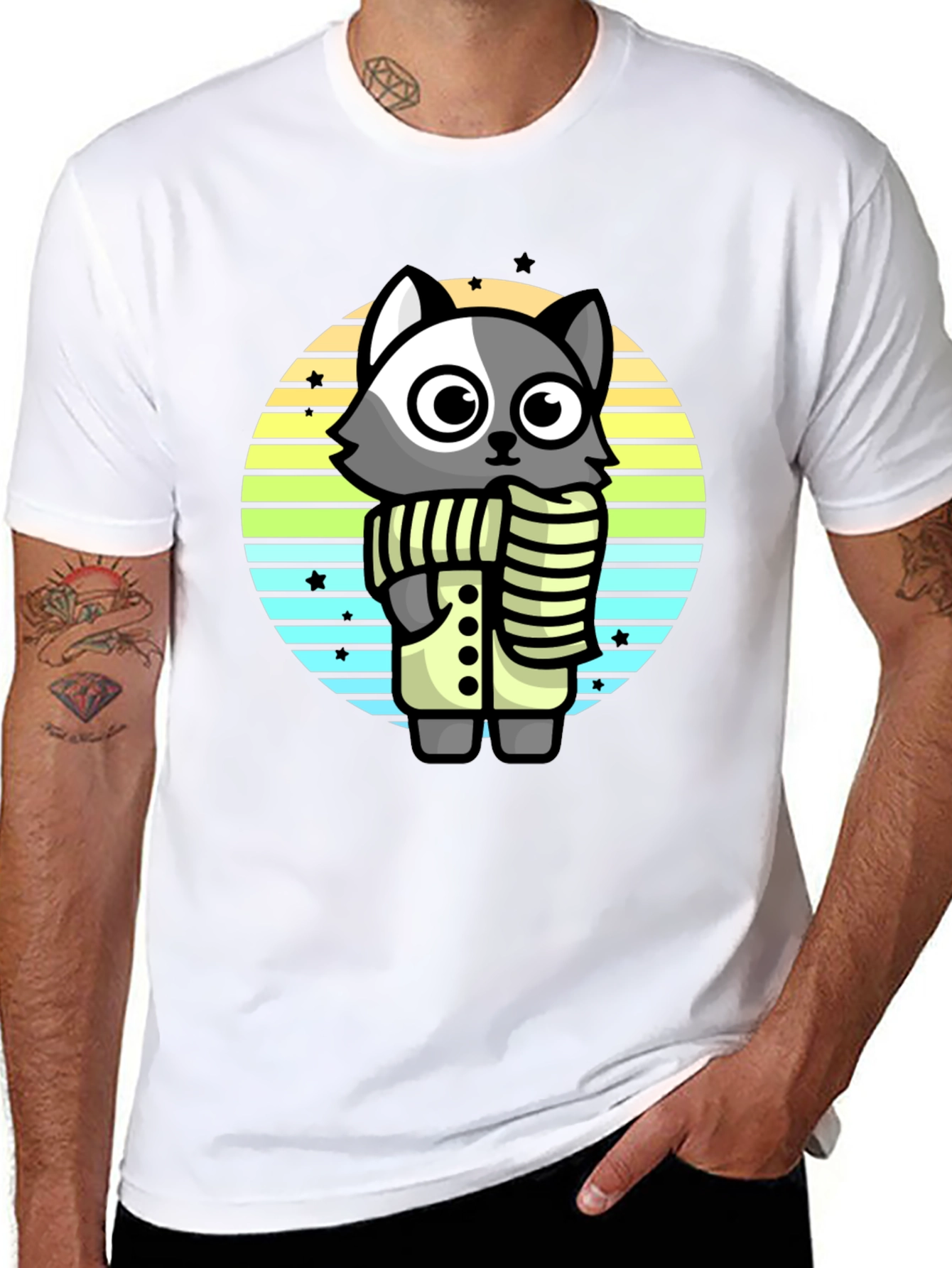 Black Cute Raccoon T-Shirt - Stylish Cartoon Design view 8