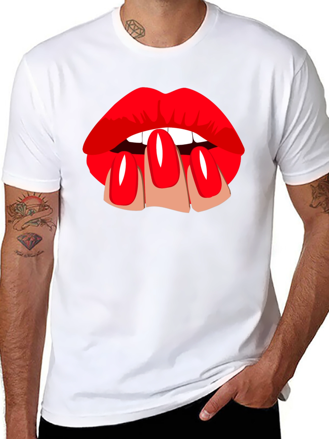Black Lip Service Graphic T-Shirt view 8