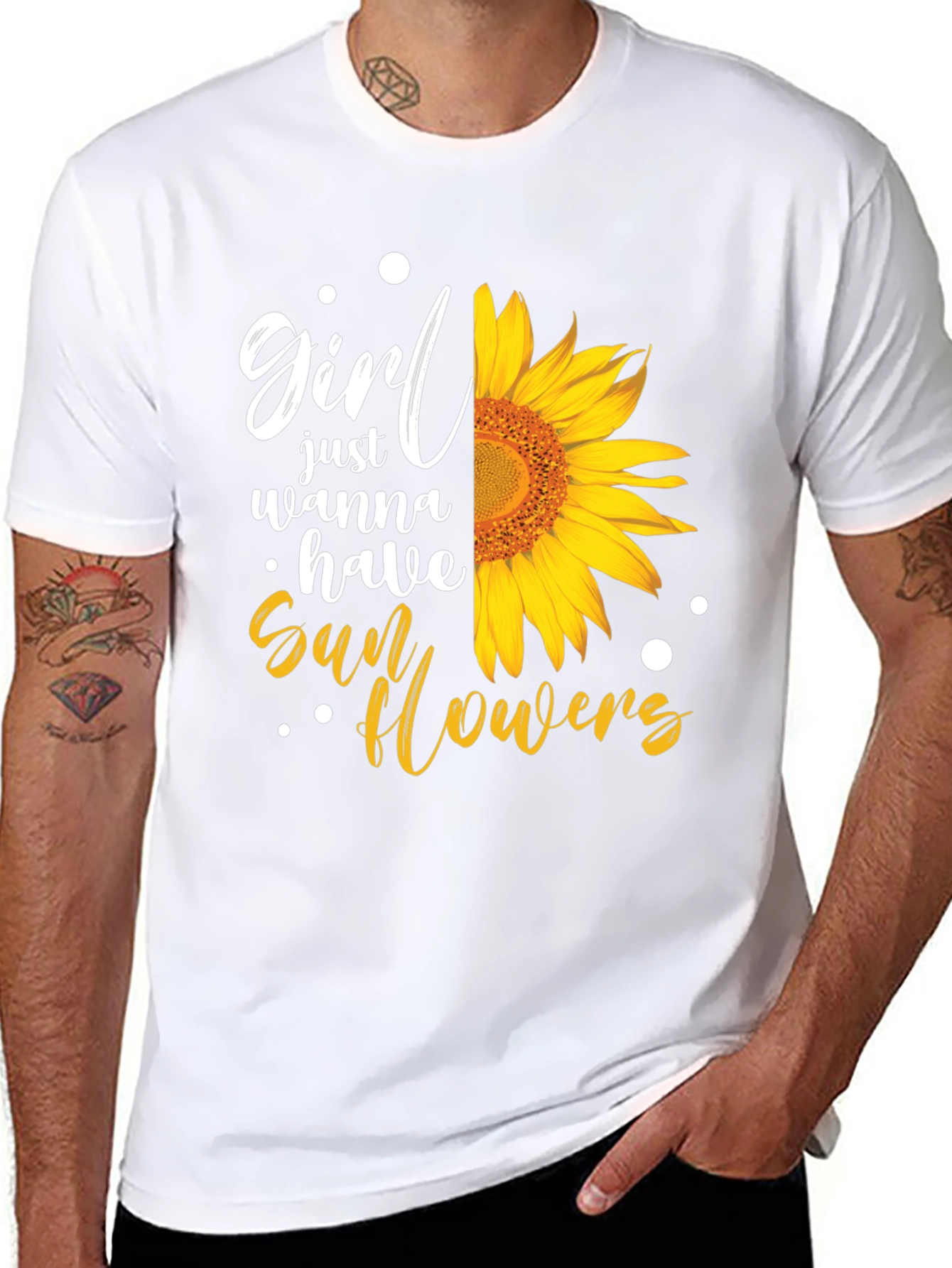 Black Girl Just Wanna Have Sunflowers T-Shirt view 8