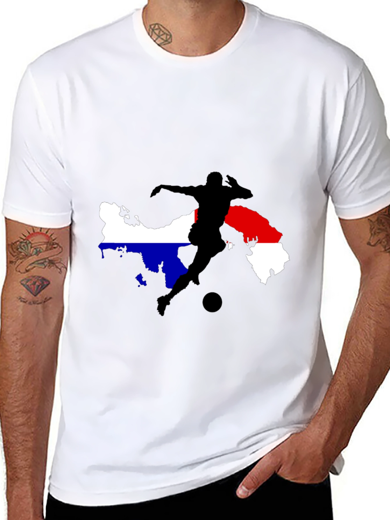 Soccer Silhouette Black T-Shirt - 8