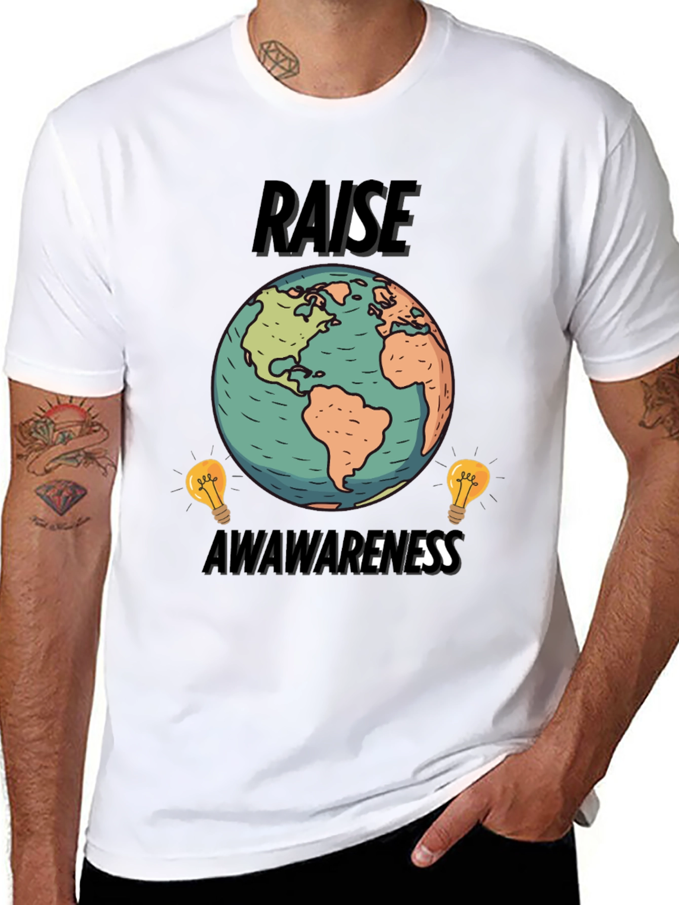 Raise Awareness Earth Graphic T-Shirt - 8