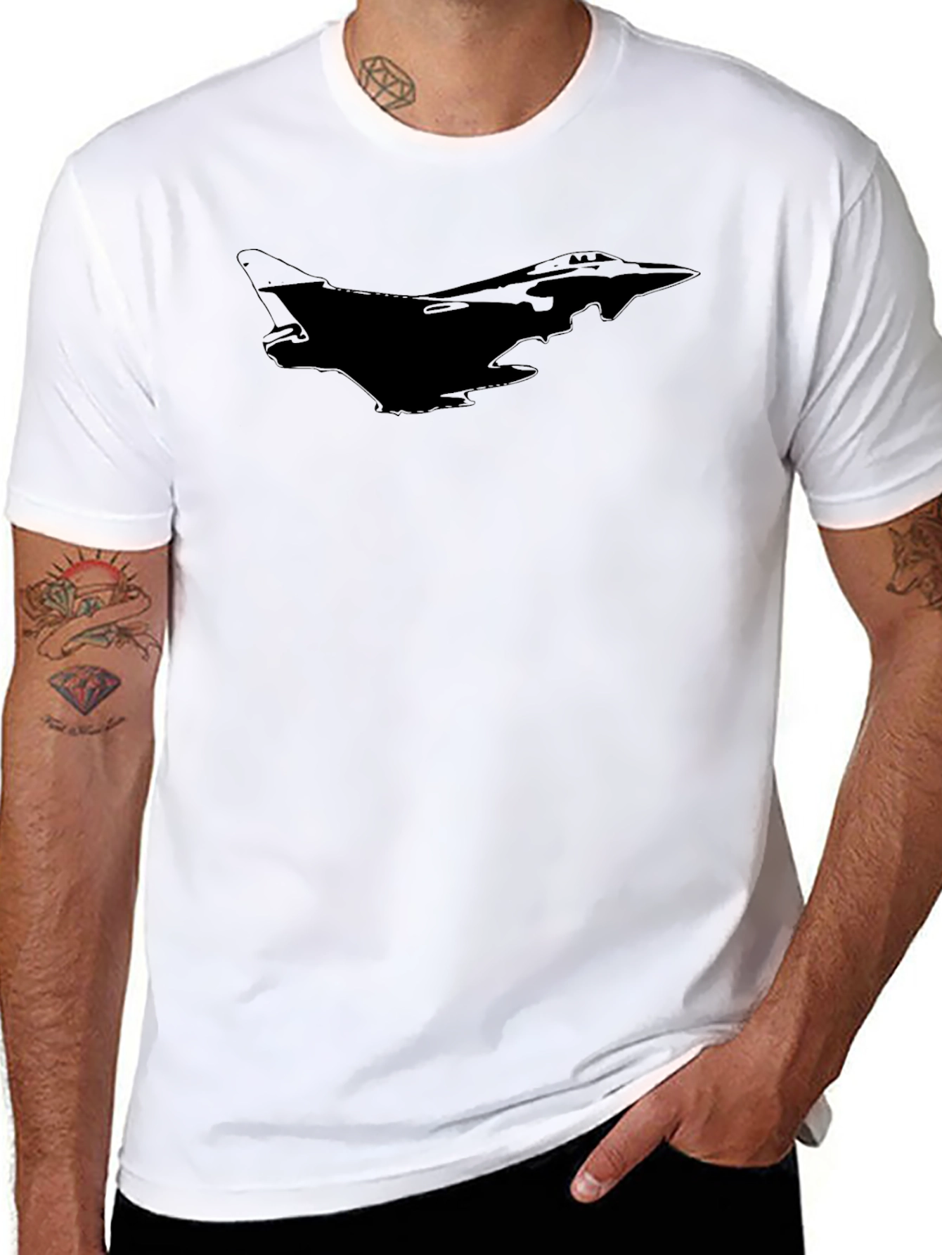 Black Stealth Jet Silhouette T-Shirt - Black view 8