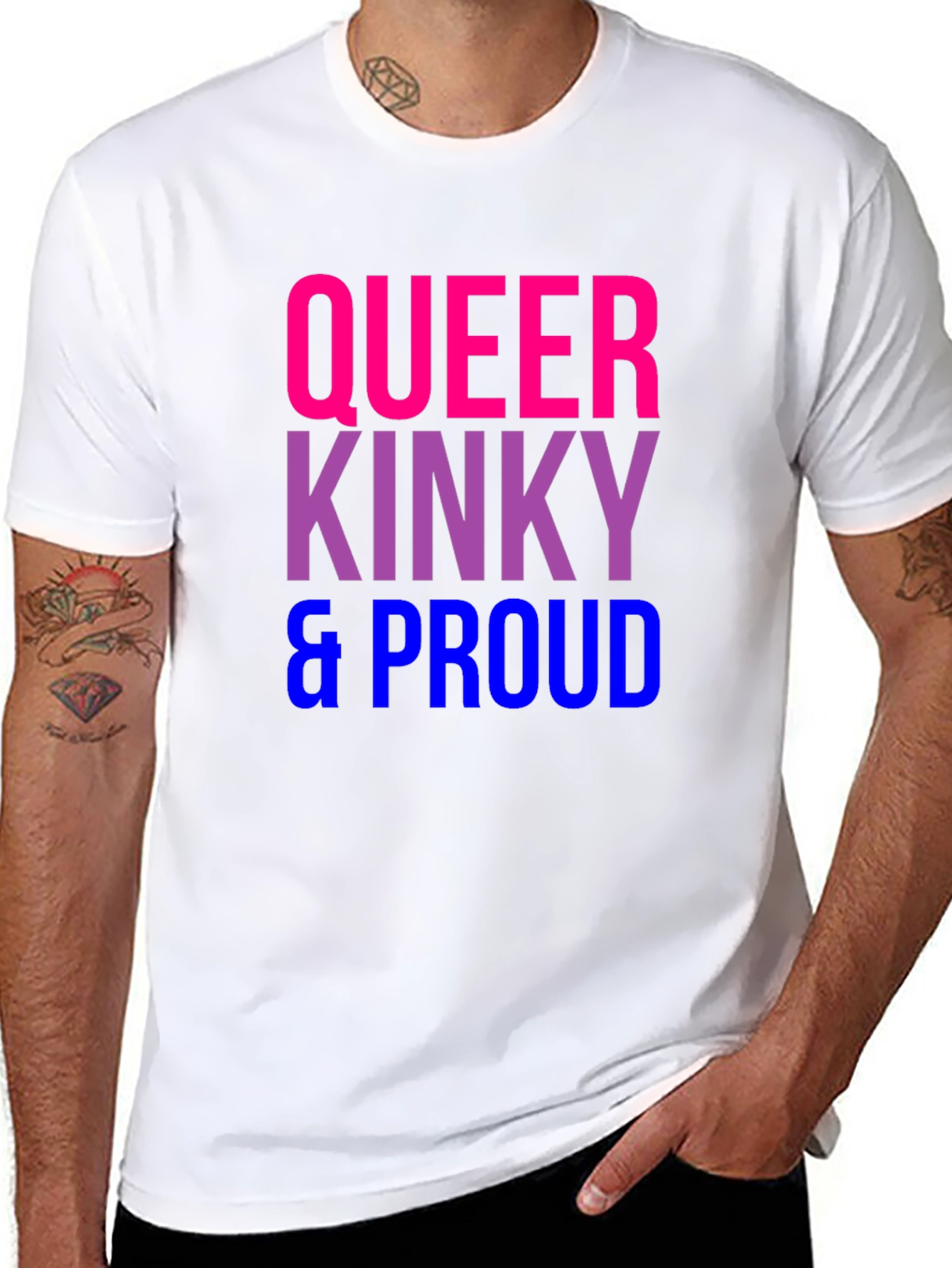 Queer Kinky & Proud Graphic Tee - Bi Pride Shirt - 8