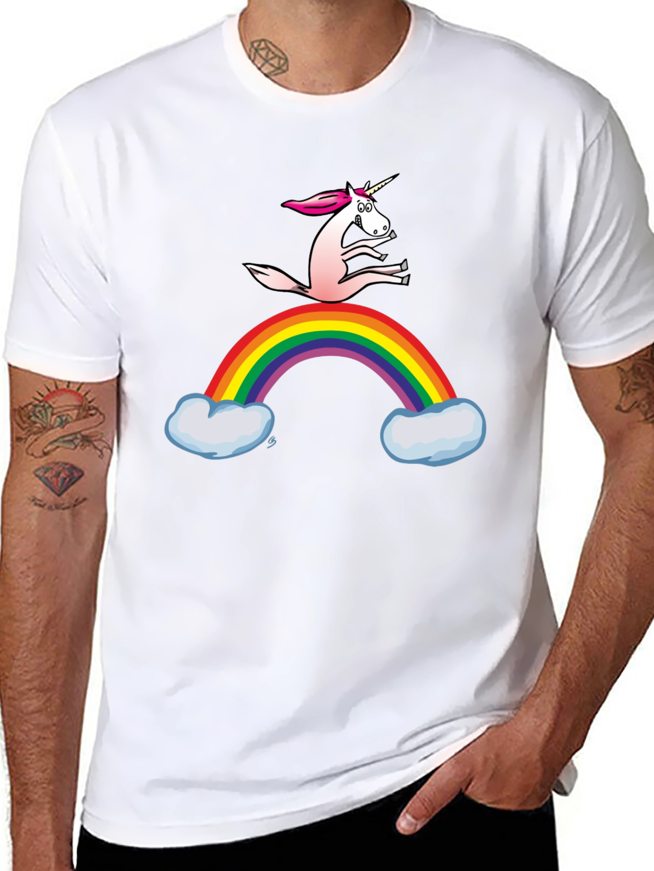 Black Unicorn Rainbow T-Shirt - Fun Graphic Tee view 8