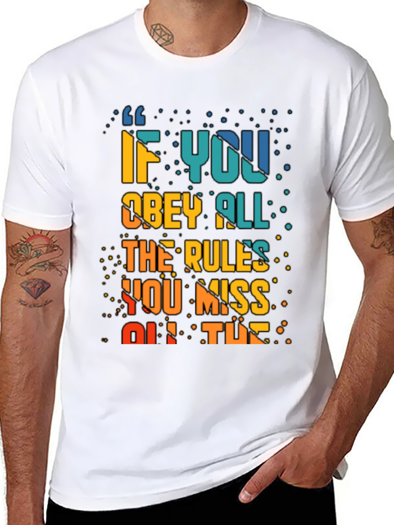 Black Rule Breaker Graphic Tee - Obey All The Rules You Miss Out Fun Shirt view 8