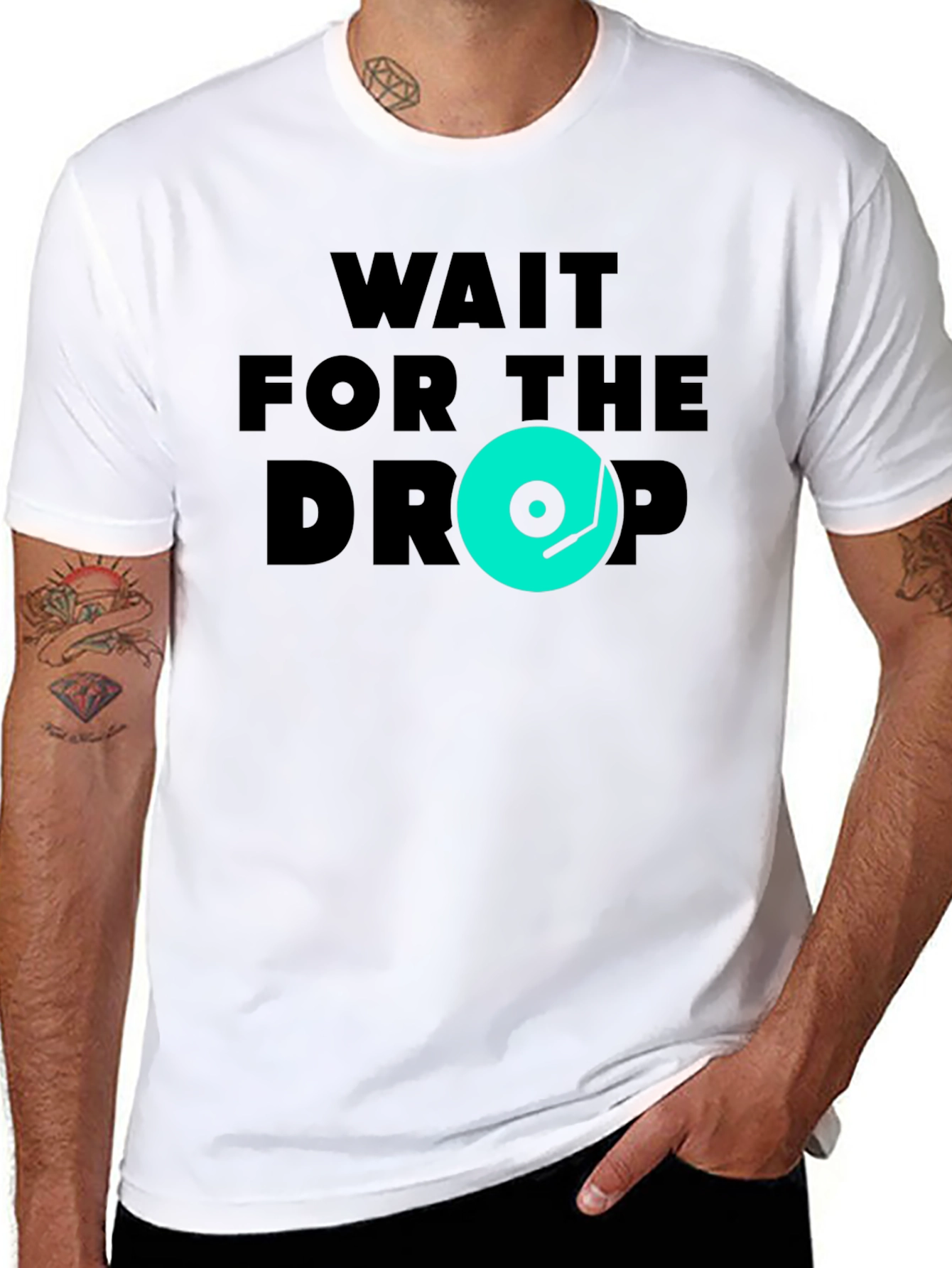 Black Wait for the Drop Graphic Tee view 8