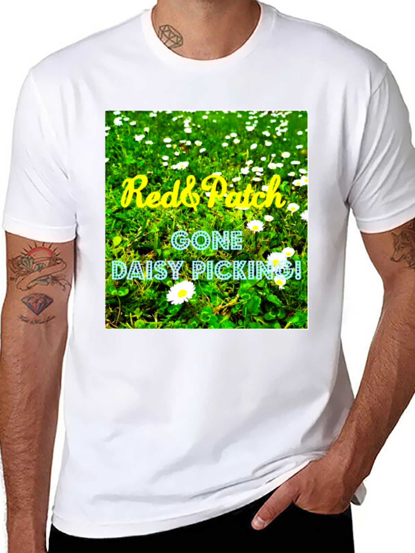 Black Red & Patch Daisy Picking Graphic Tee view 8