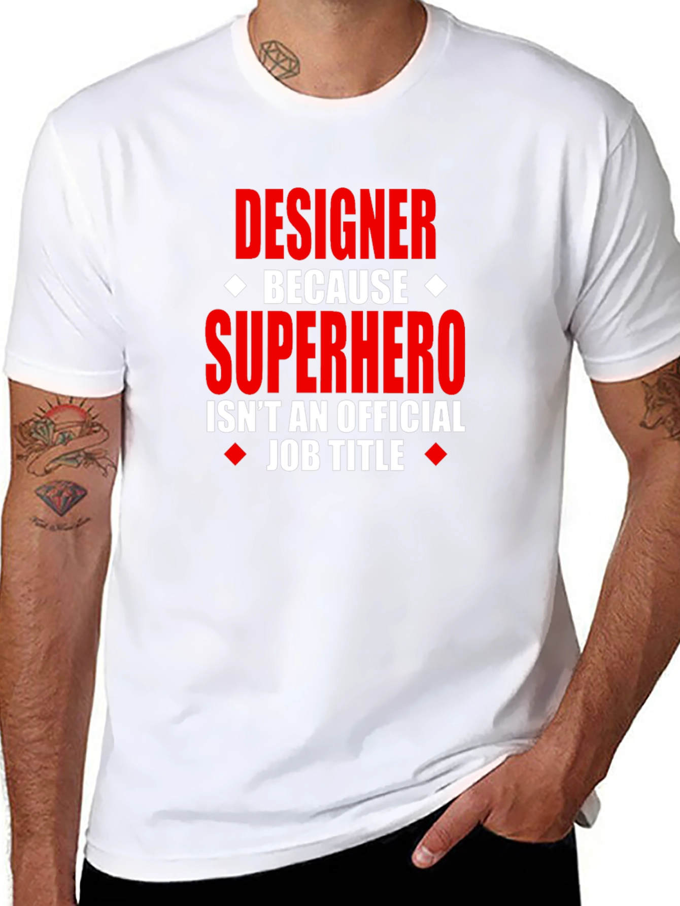 Black Designer Superhero Graphic Novelty T-Shirt view 8