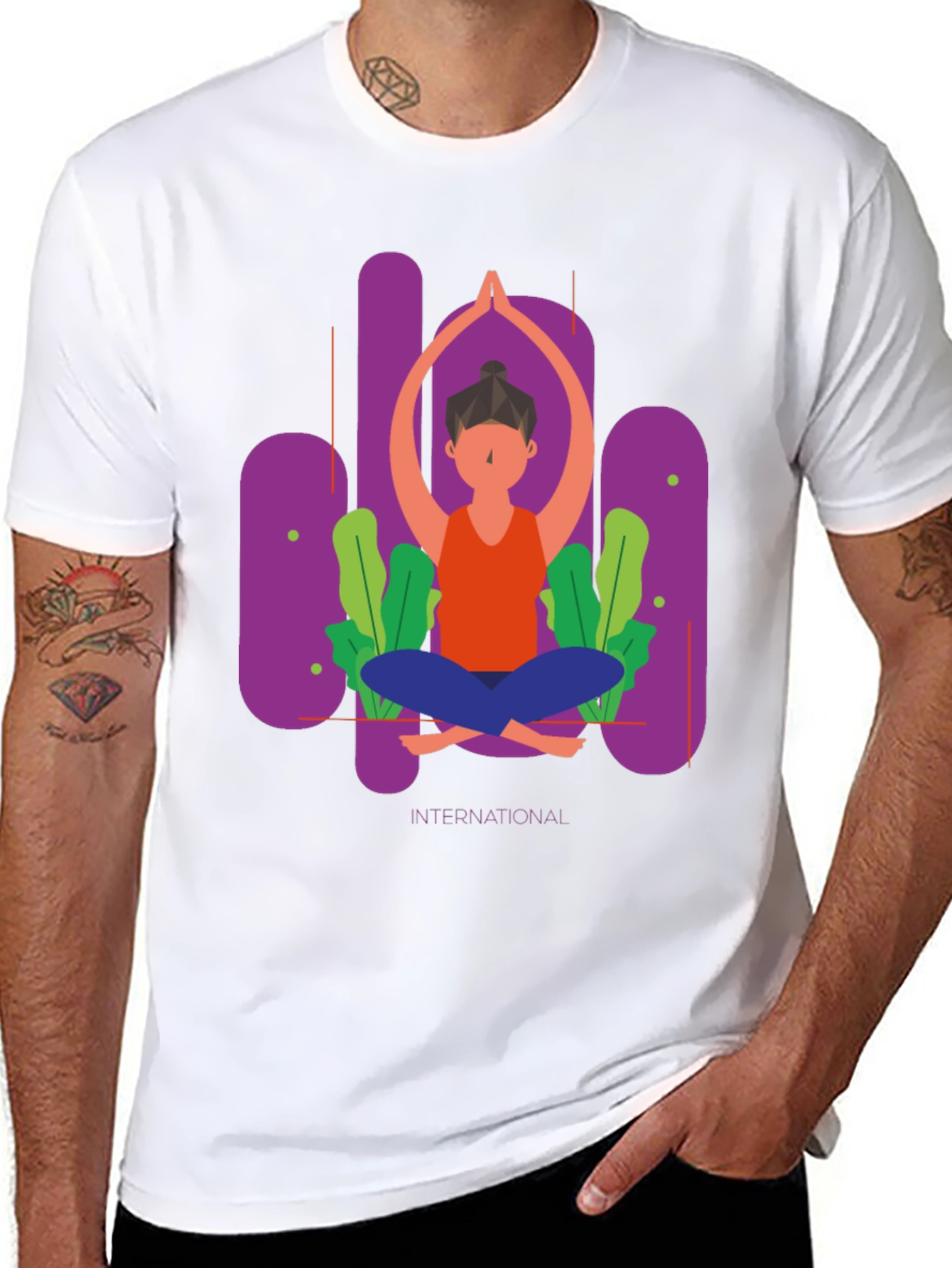 Black Yoga International T-Shirt view 8