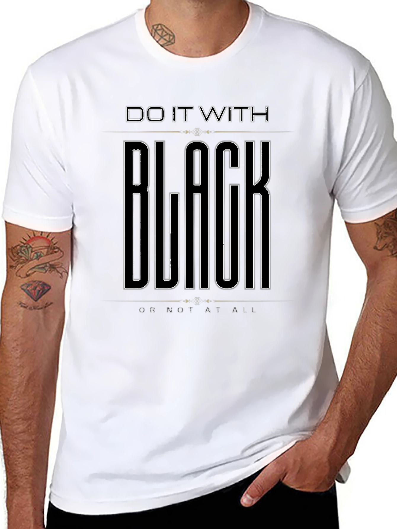Black Do It With Black T-Shirt - Men's Graphic Tee view 8