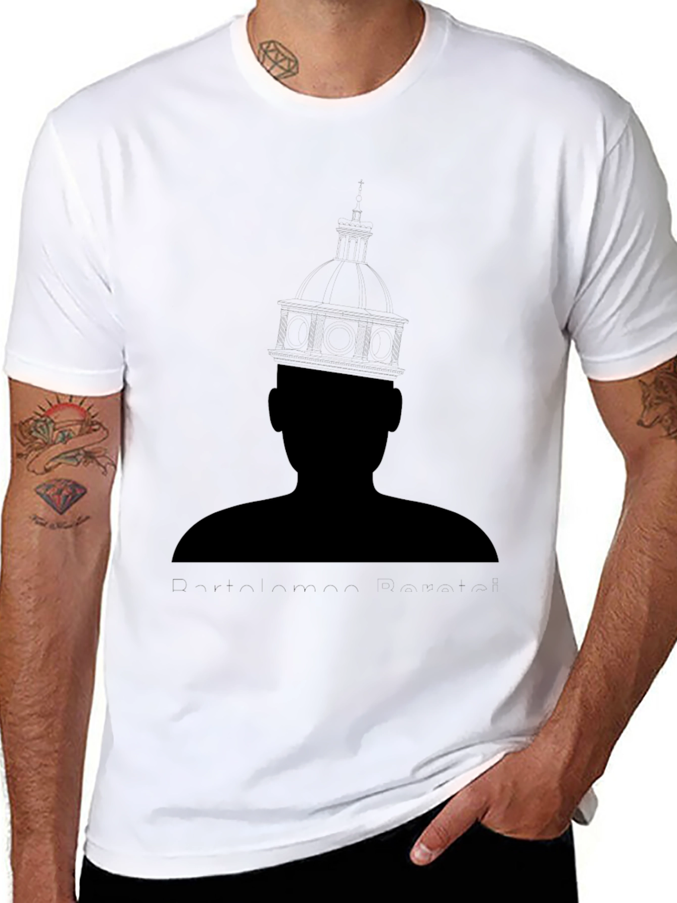 Black Black Graphic Tee - Mystery Man Silhouette view 8