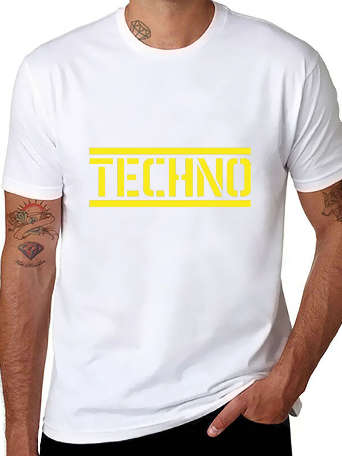 Black Techno Graphic Tee - Black Cotton view 8