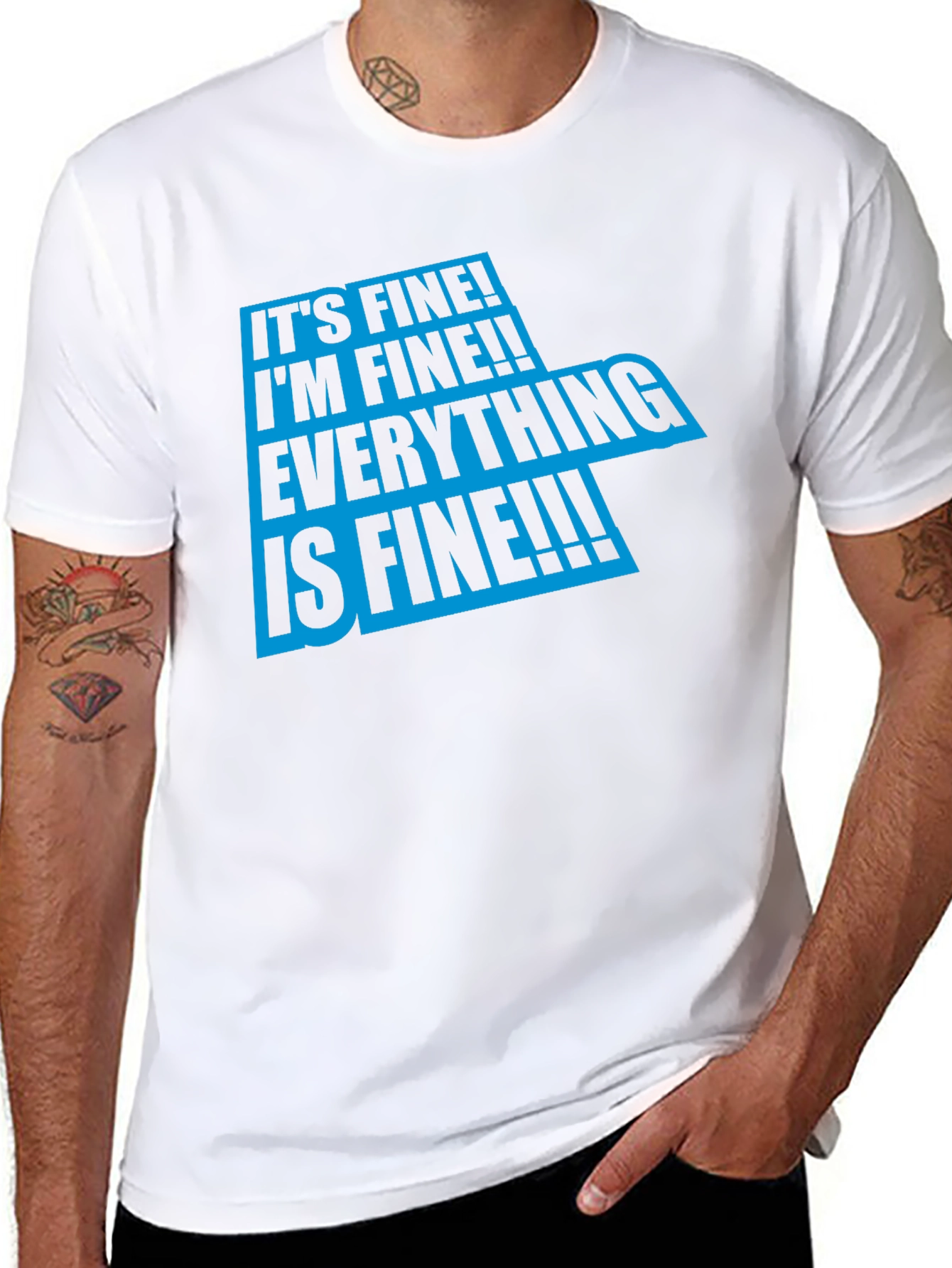 Black It's Fine Graphic T-Shirt - Comfort & Style view 8