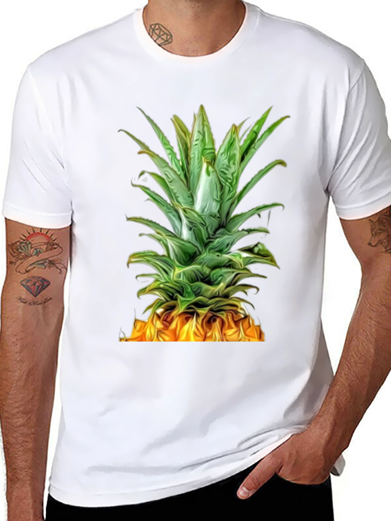 Black Pineapple Graphic Tee - Tropical Summer Style view 8
