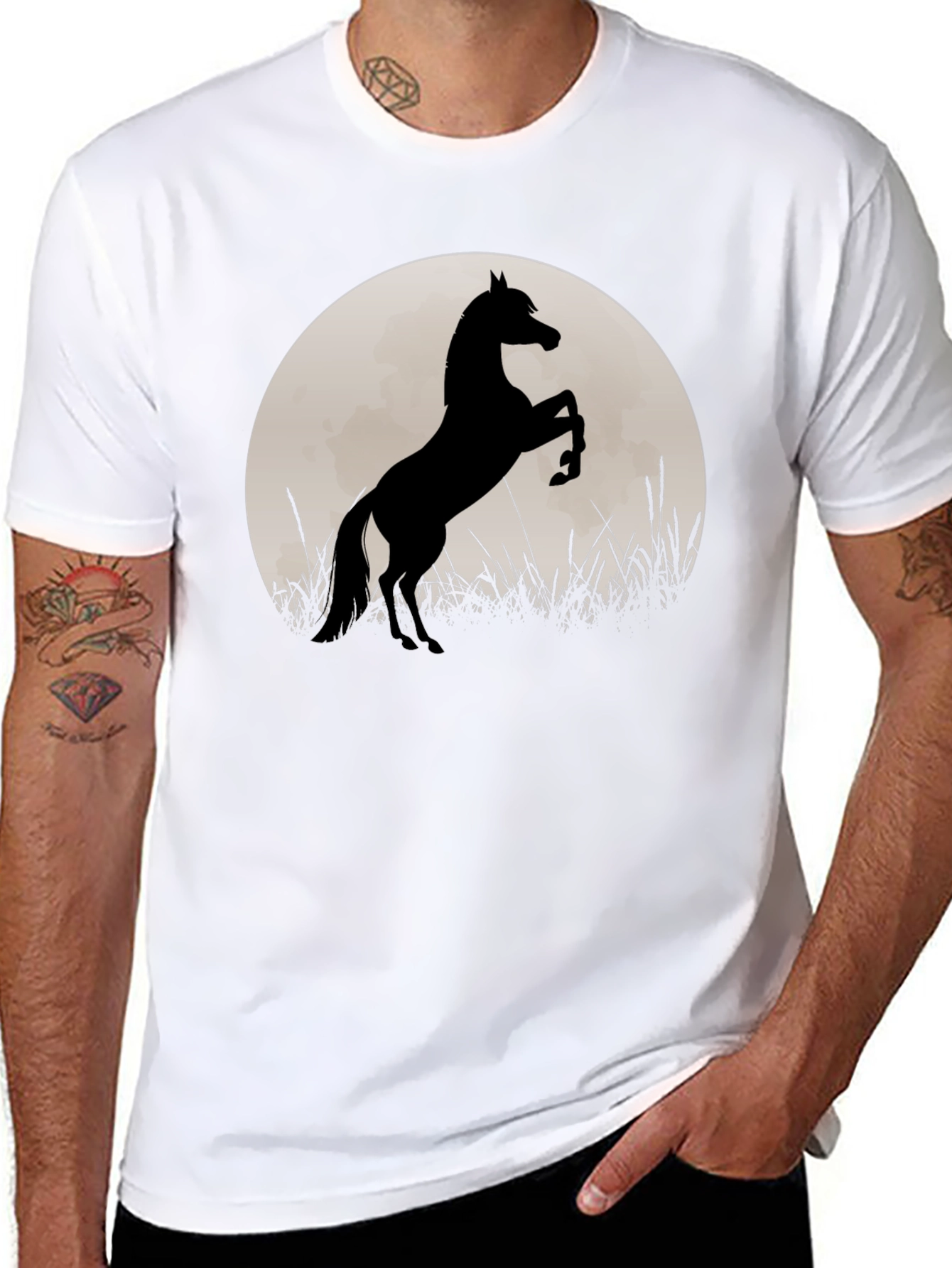 Black Horse Silhouette T-Shirt - Black view 8