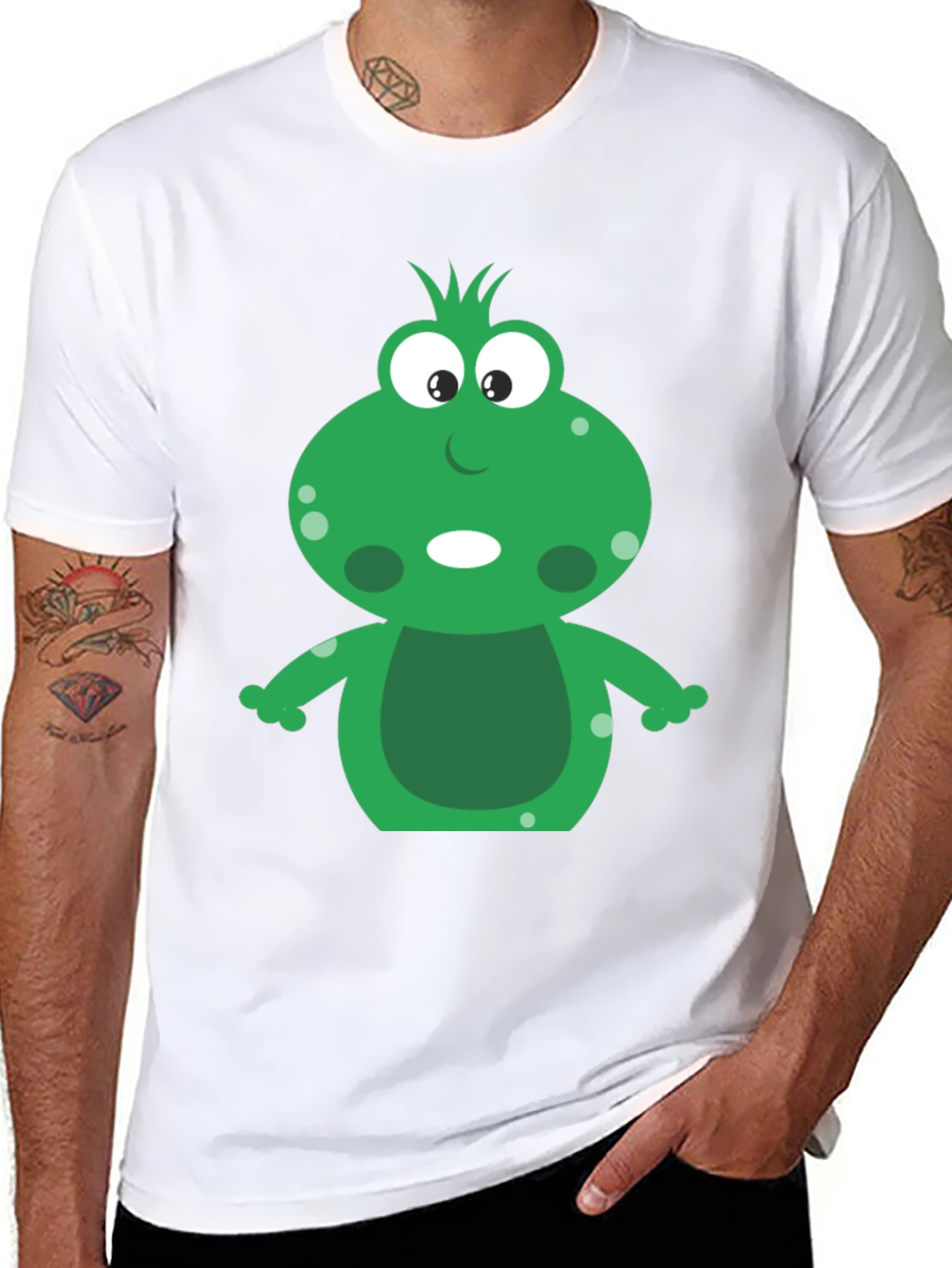 Black Cute Frog Graphic T-Shirt - Unisex view 8