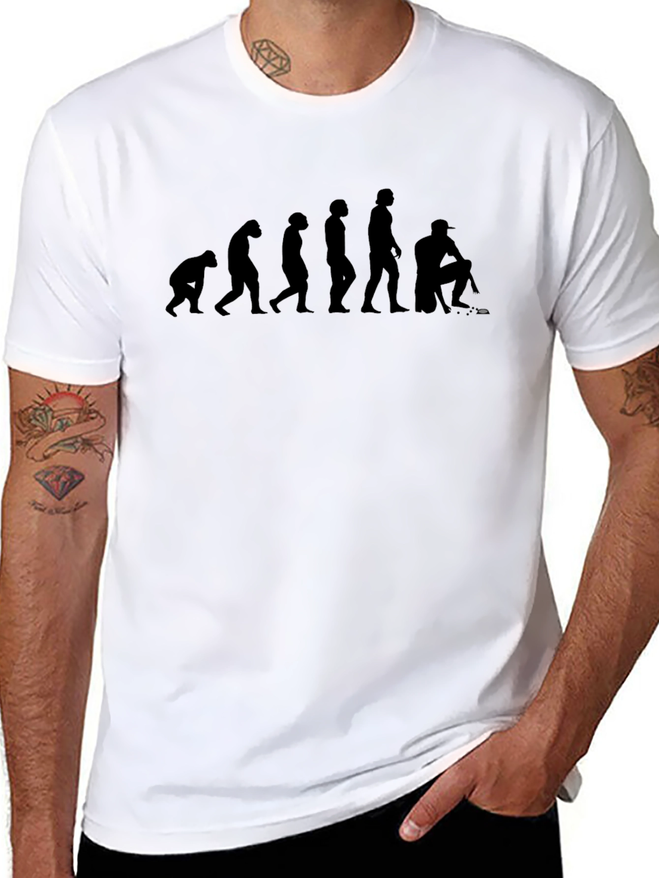 Black Evolution of Hockey Player T-Shirt view 8